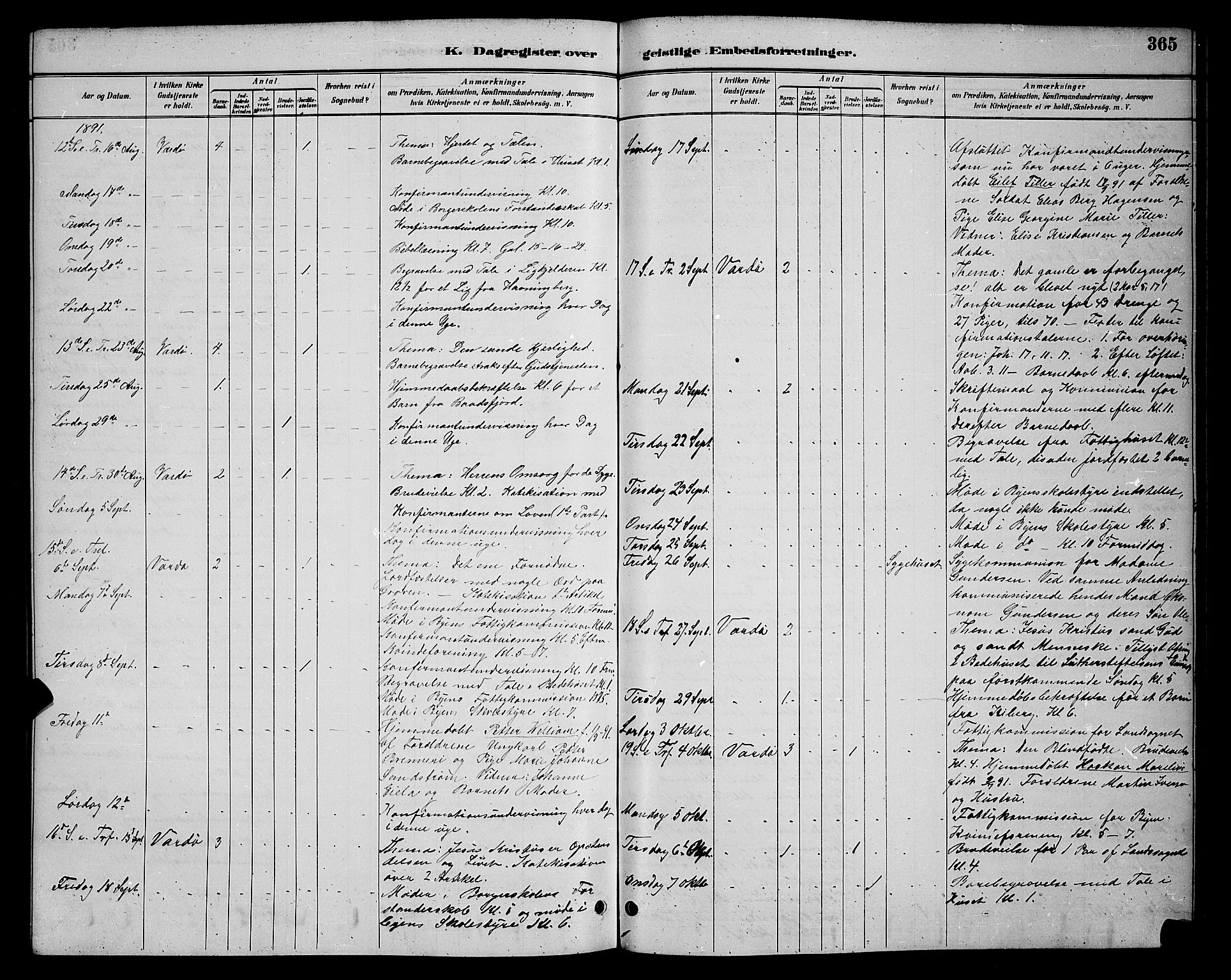 Vardø sokneprestkontor, AV/SATØ-S-1332/H/Hb/L0005klokker: Klokkerbok nr. 5, 1887-1892, s. 365