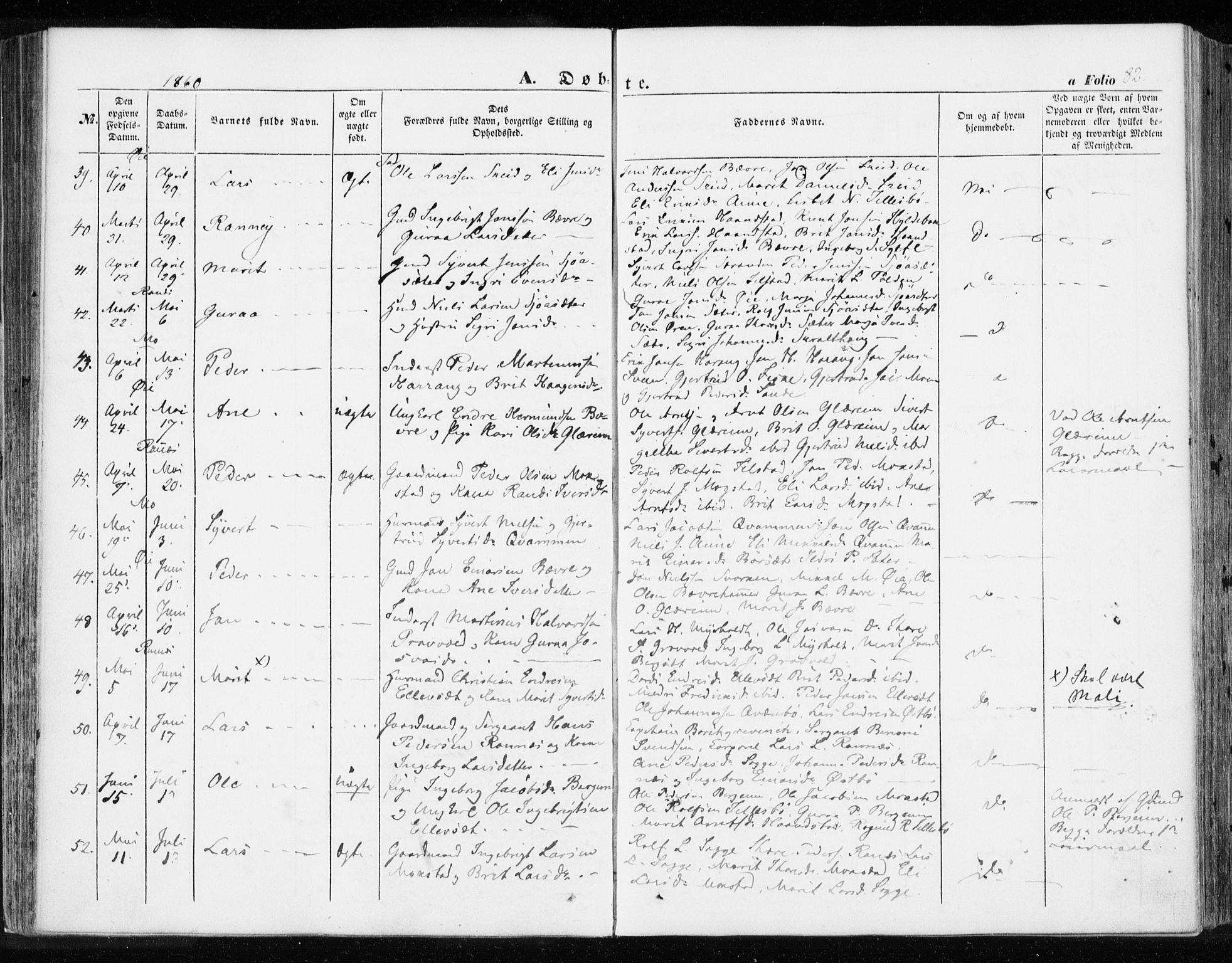 Ministerialprotokoller, klokkerbøker og fødselsregistre - Møre og Romsdal, AV/SAT-A-1454/595/L1044: Ministerialbok nr. 595A06, 1852-1863, s. 82