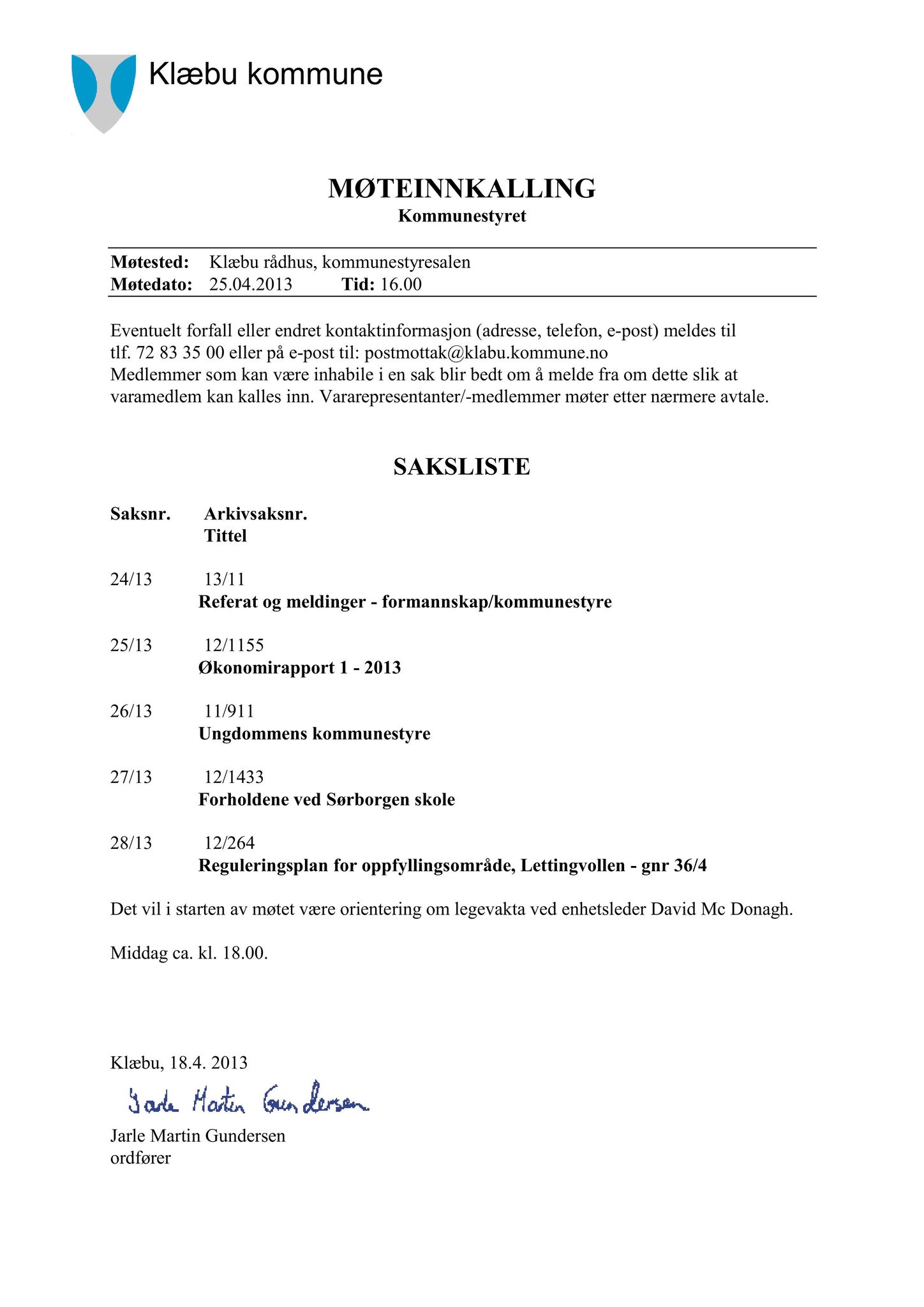 Klæbu Kommune, TRKO/KK/01-KS/L006: Kommunestyret - Møtedokumenter, 2013, s. 566