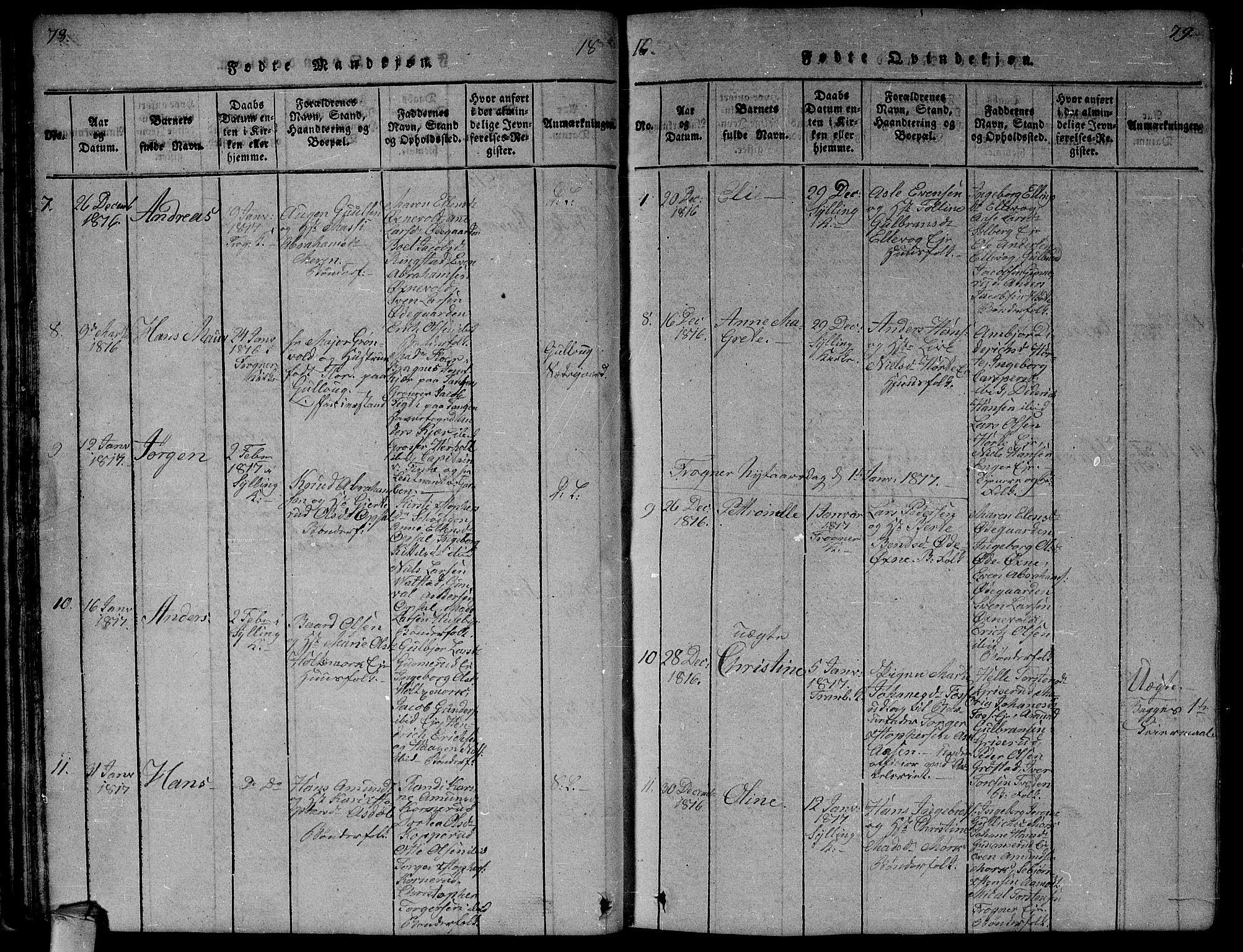 Lier kirkebøker, AV/SAKO-A-230/G/Ga/L0001: Klokkerbok nr. I 1, 1813-1824, s. 78-79