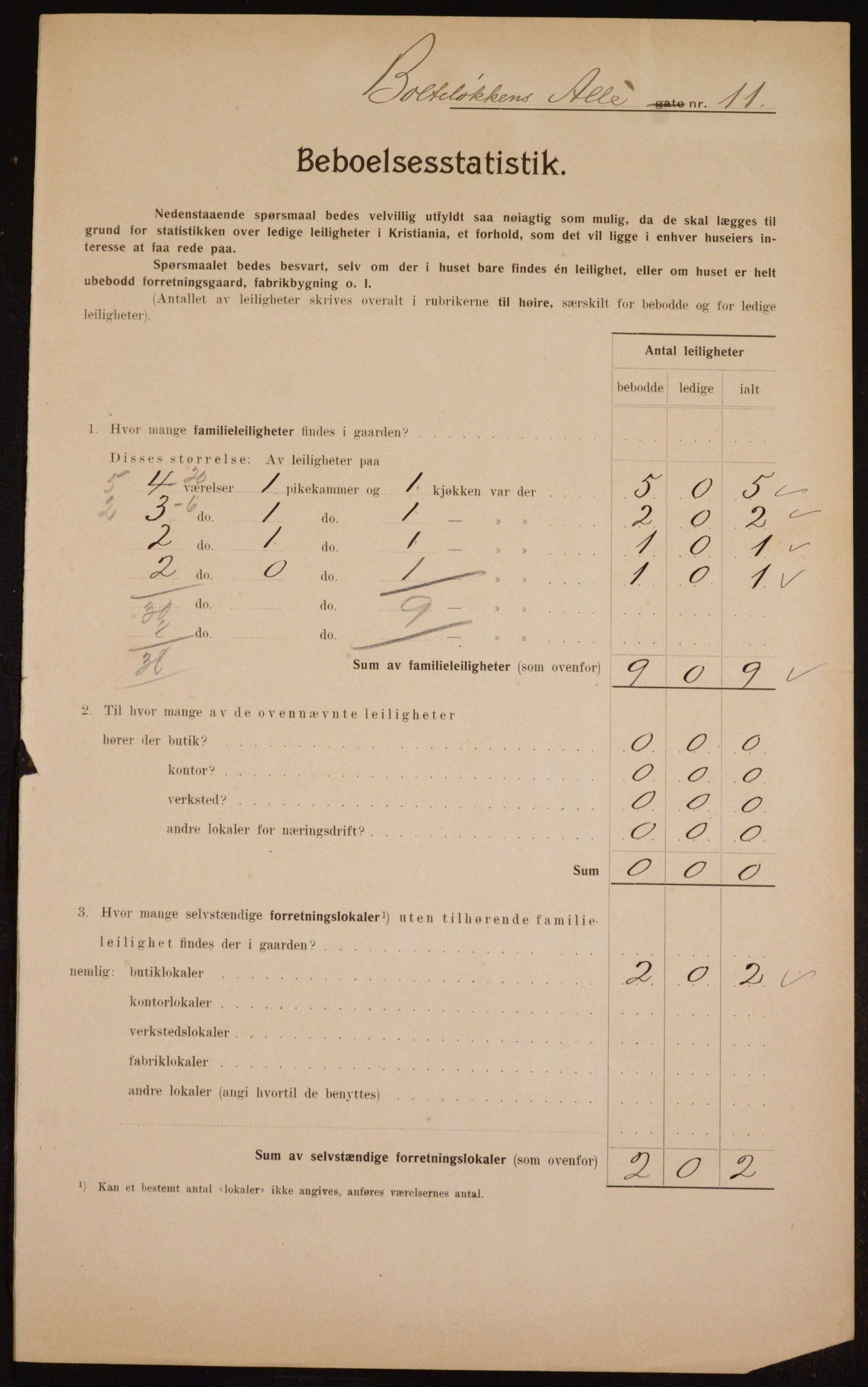 OBA, Kommunal folketelling 1.2.1910 for Kristiania, 1910, s. 7385
