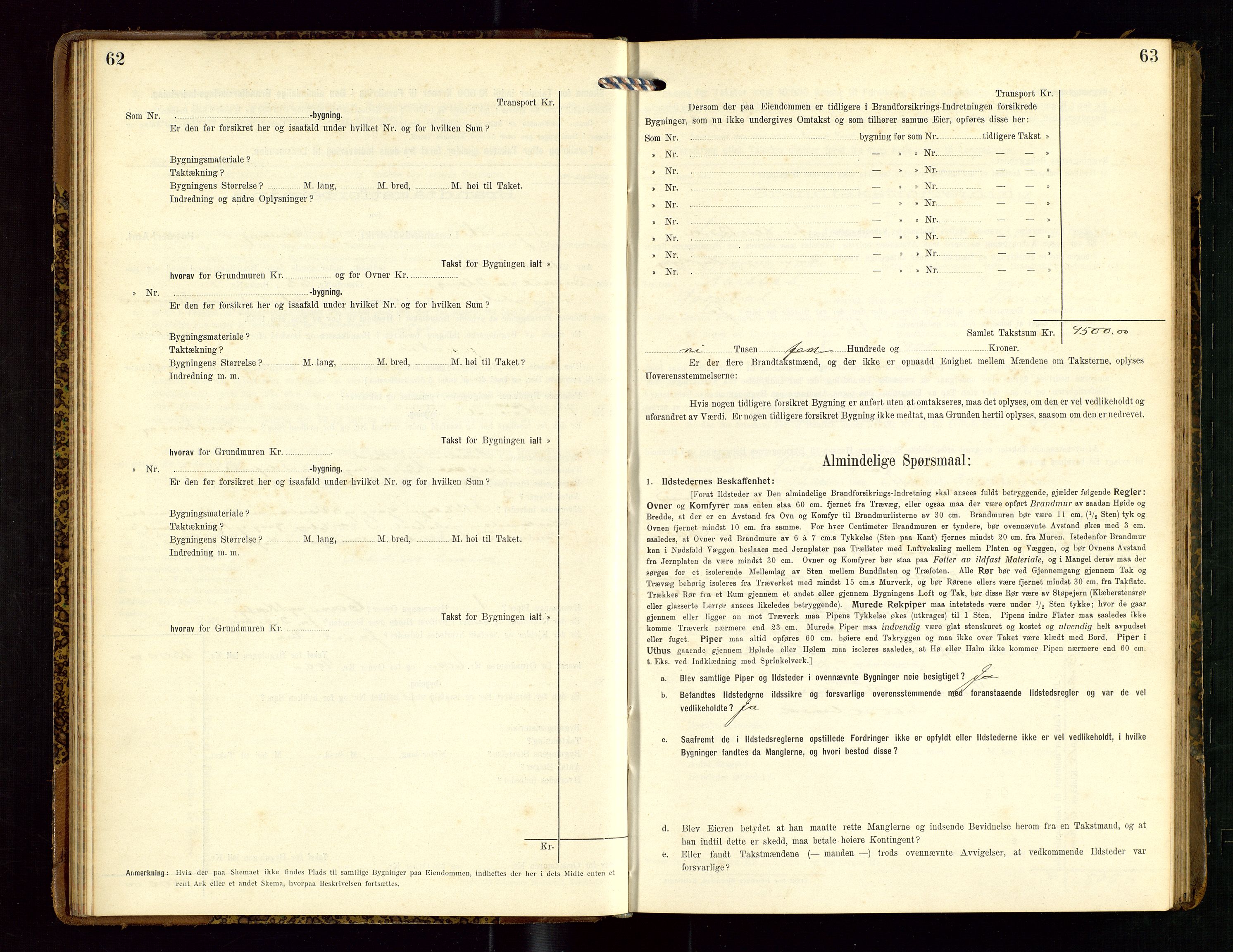 Sokndal lensmannskontor, SAST/A-100417/Gob/L0003: "Brandtakst-Protokol", 1914-1917, s. 62-63