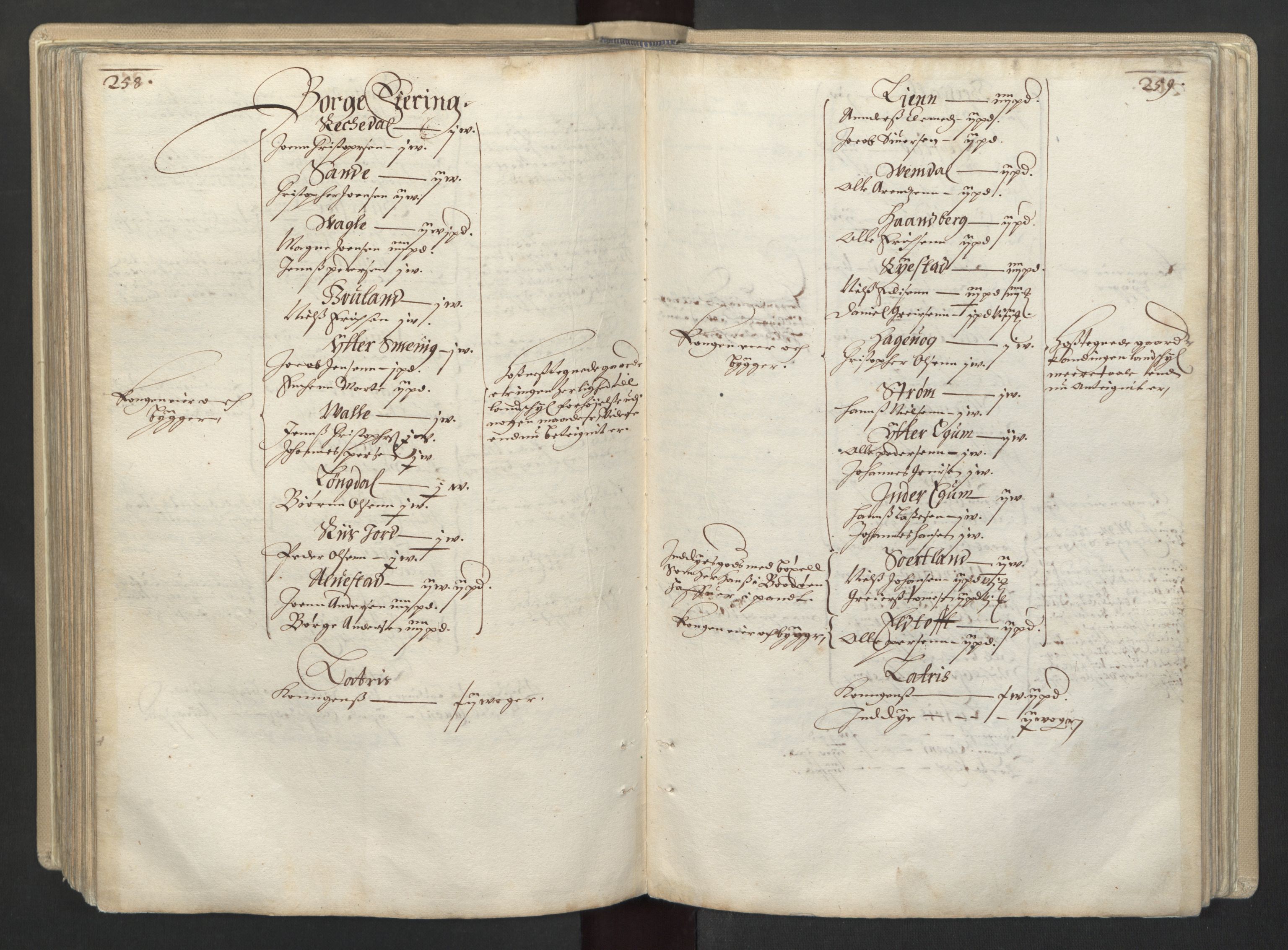 Rentekammeret inntil 1814, Realistisk ordnet avdeling, AV/RA-EA-4070/L/L0030/0001: Nordland lagdømme: / Alminnelig jordebok for Helgeland, Salten, Lofoten, Vesterålen, Andenes og Senja., 1661, s. 258-259