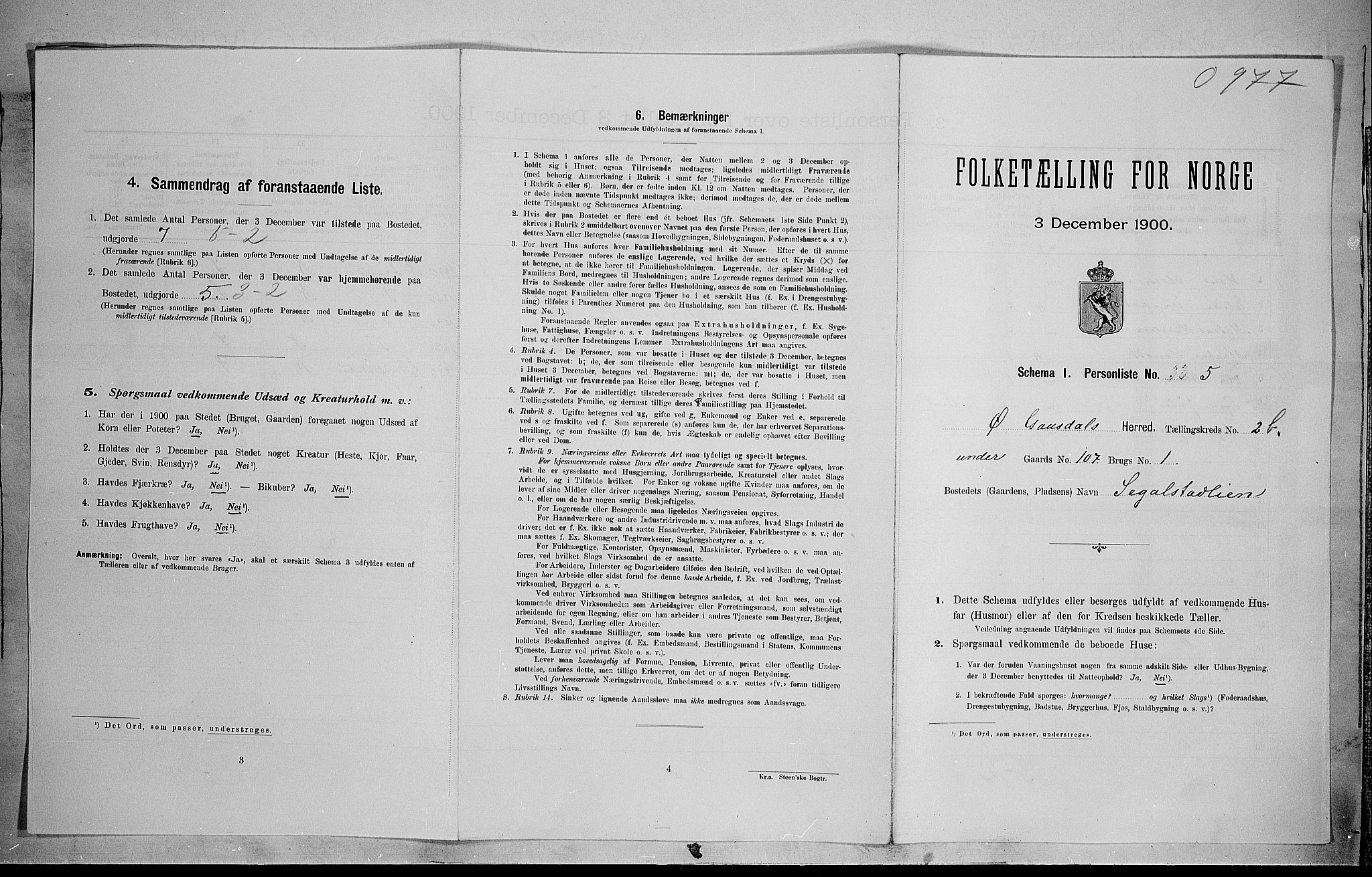 SAH, Folketelling 1900 for 0522 Østre Gausdal herred, 1900, s. 385