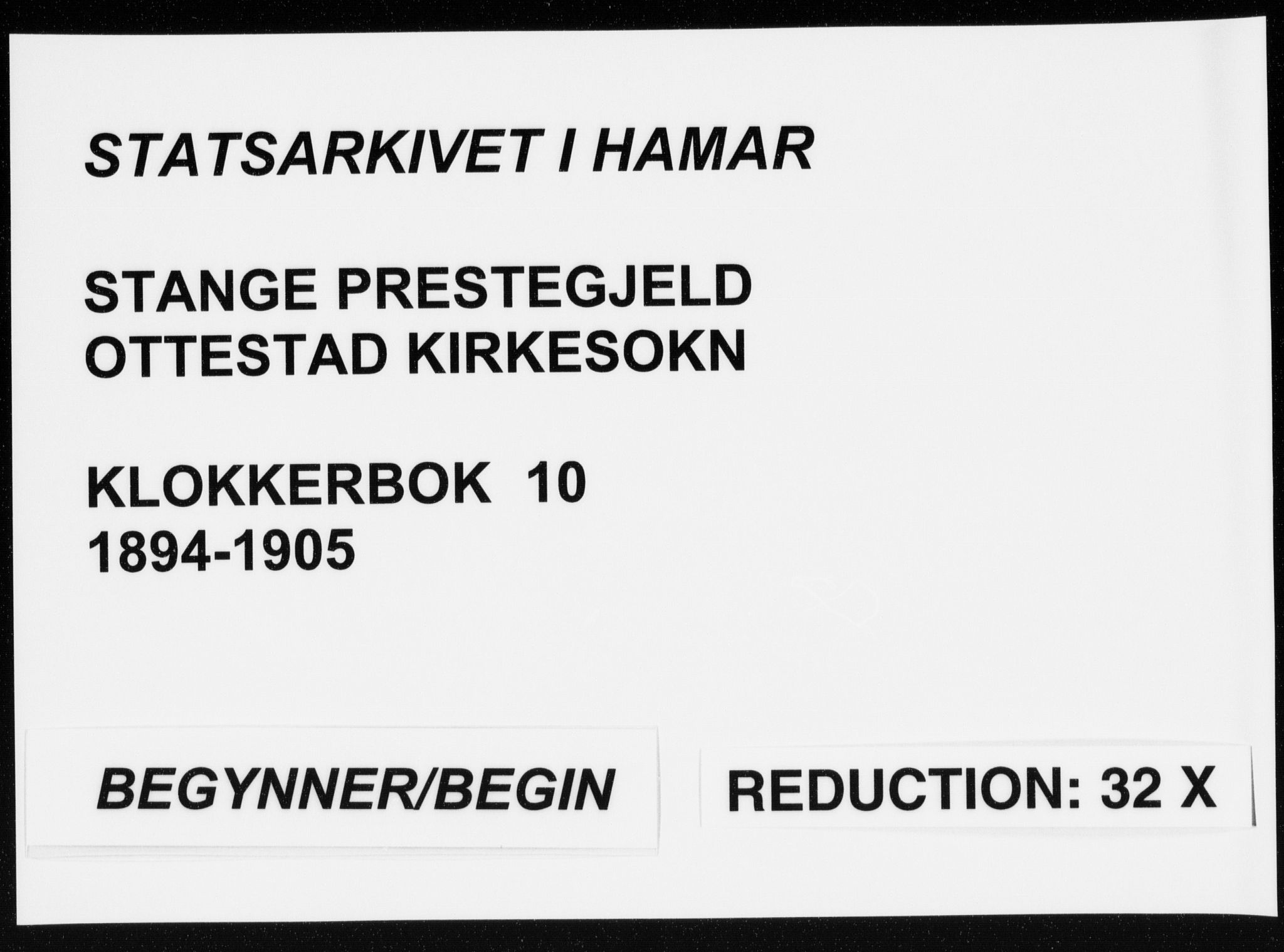 Stange prestekontor, SAH/PREST-002/L/L0010: Klokkerbok nr. 10, 1894-1905