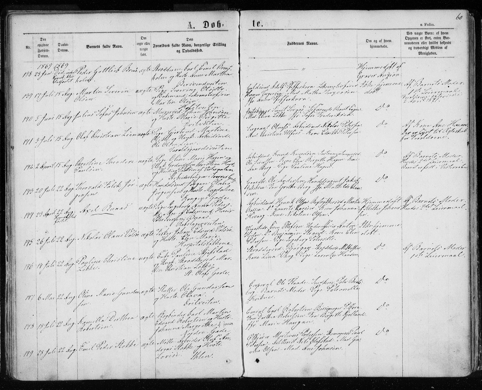 Ministerialprotokoller, klokkerbøker og fødselsregistre - Sør-Trøndelag, SAT/A-1456/601/L0054: Ministerialbok nr. 601A22, 1866-1877, s. 60