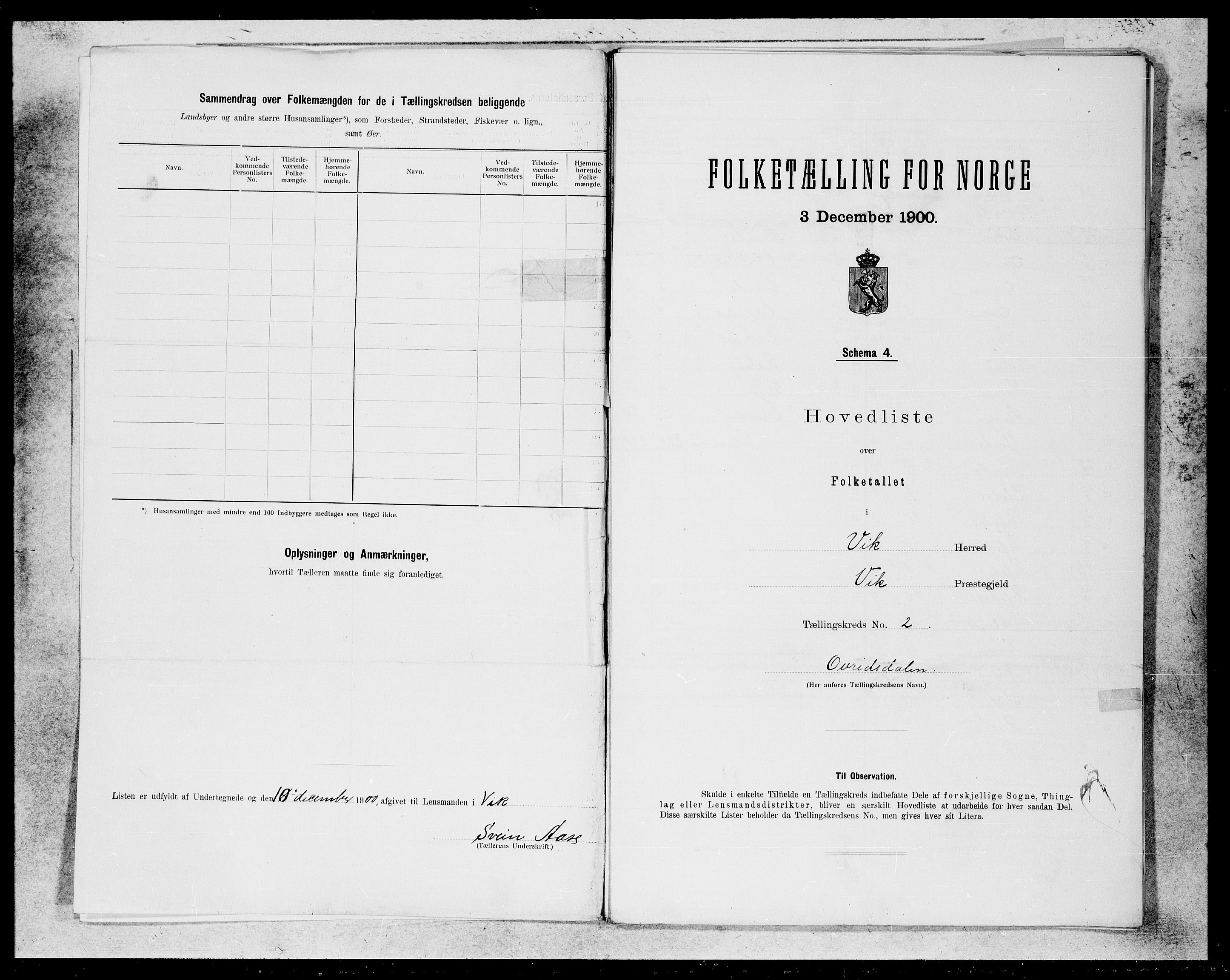 SAB, Folketelling 1900 for 1417 Vik herred, 1900, s. 3