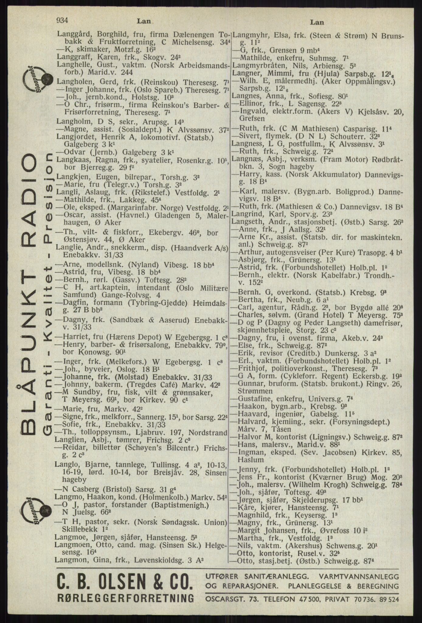 Kristiania/Oslo adressebok, PUBL/-, 1941, s. 934