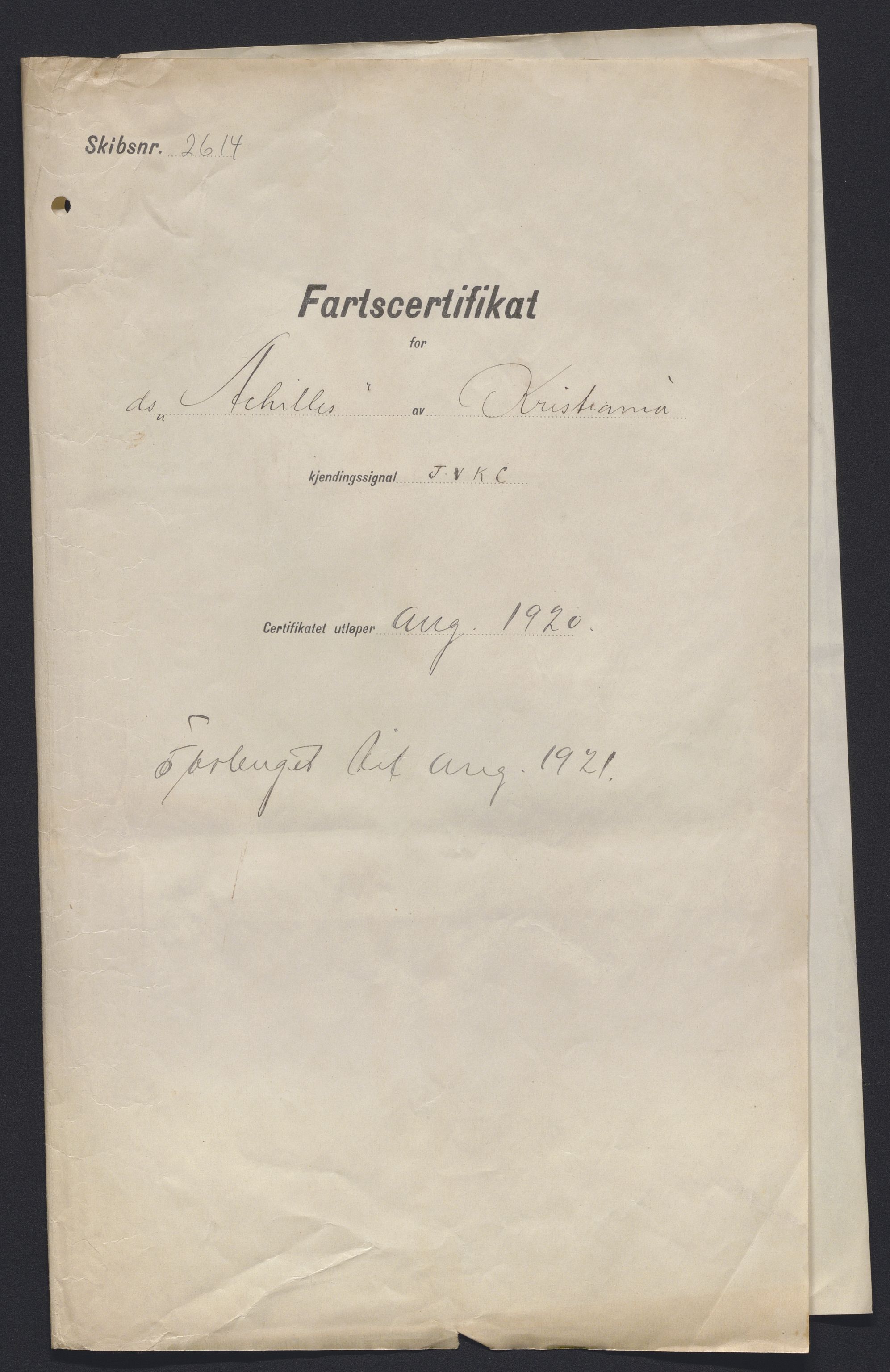 Sjøfartsdirektoratet med forløpere, skipsmapper slettede skip, RA/S-4998/F/Fa/L0001: --, 1860-1922, s. 384