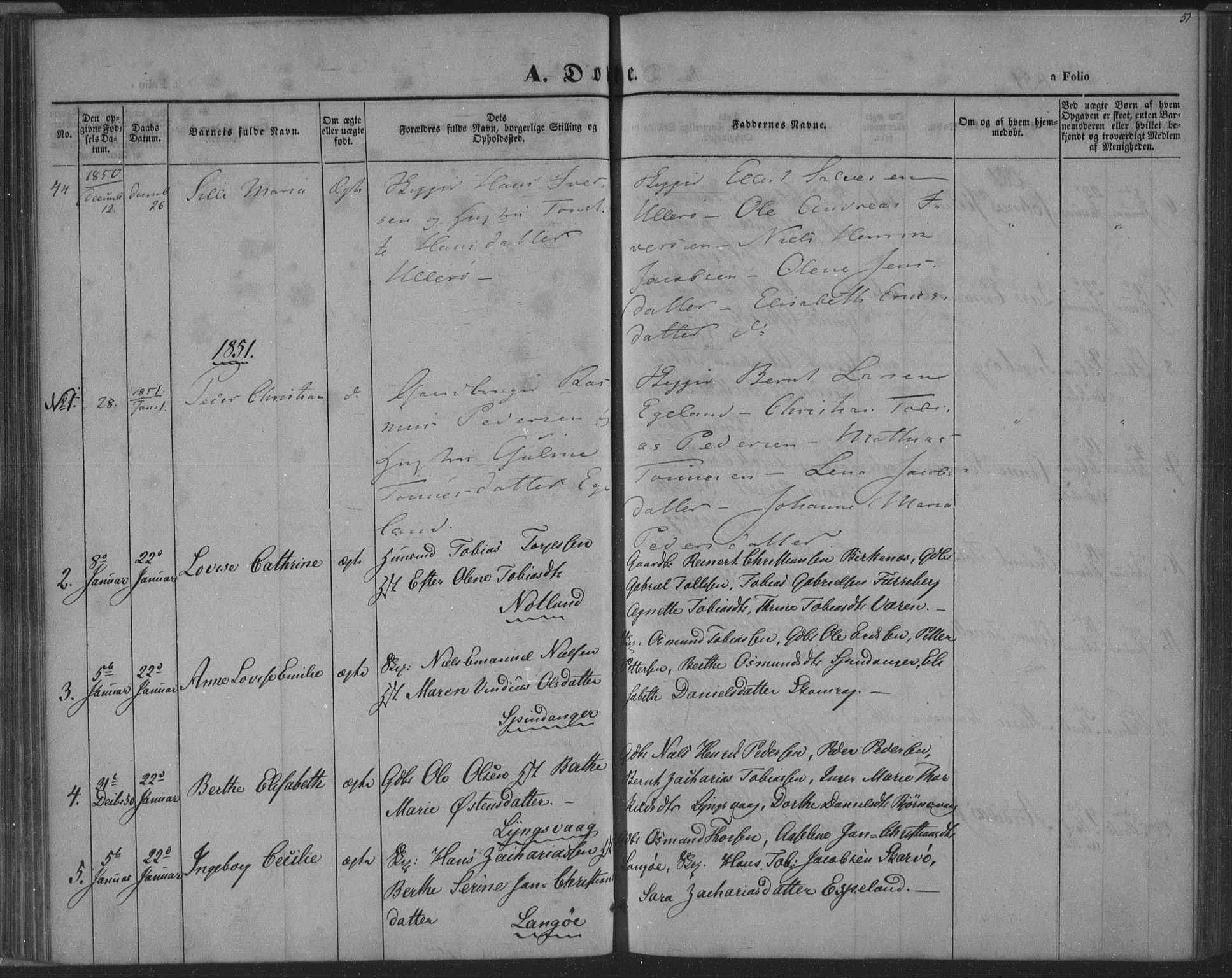 Herad sokneprestkontor, SAK/1111-0018/F/Fa/Fab/L0003: Ministerialbok nr. A 3, 1844-1853, s. 51