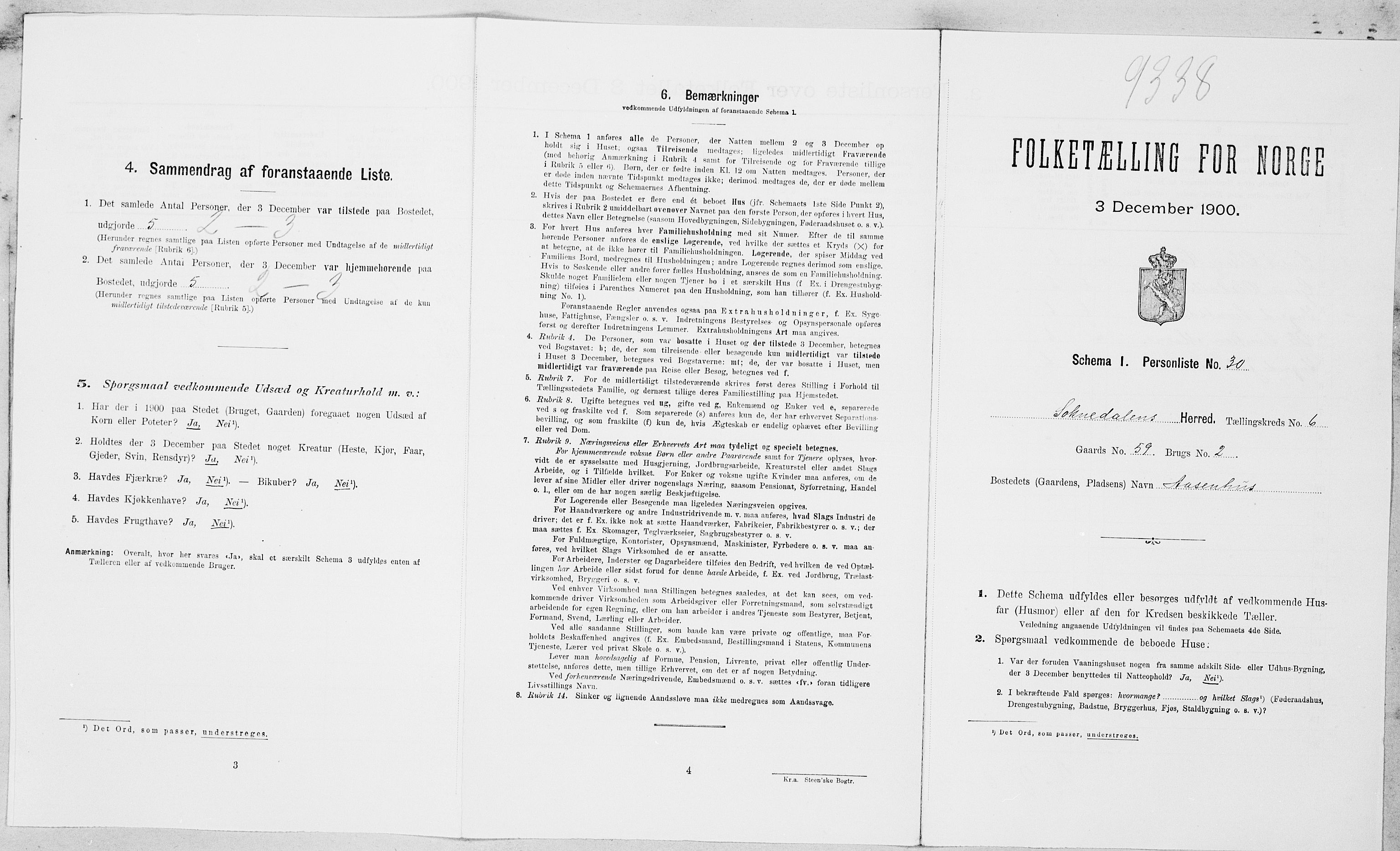 SAT, Folketelling 1900 for 1649 Soknedal herred, 1900, s. 474