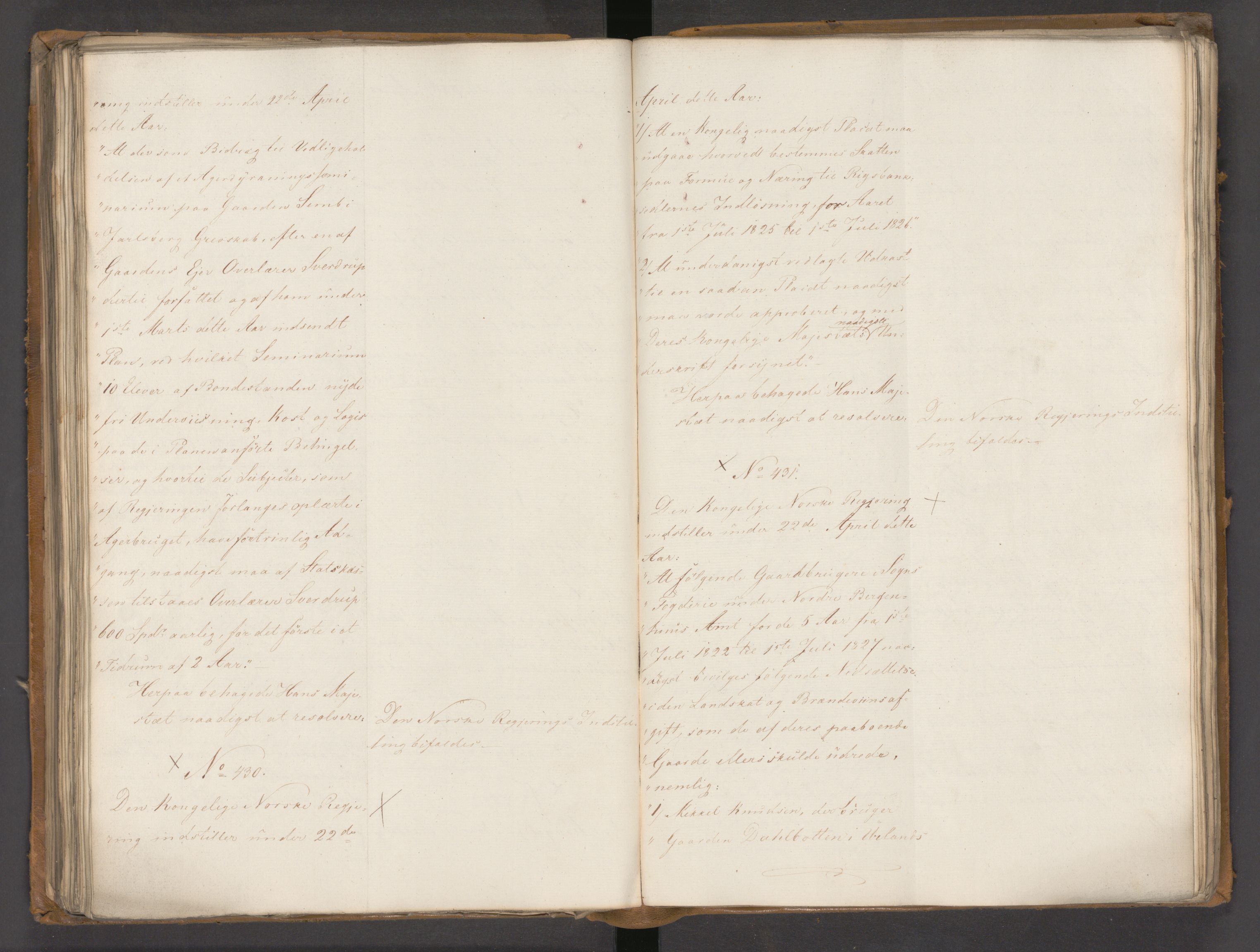 Statsrådssekretariatet, AV/RA-S-1001/A/Ab/L0020: Kgl. res. nr. 1-579, 1. halvår, 1825