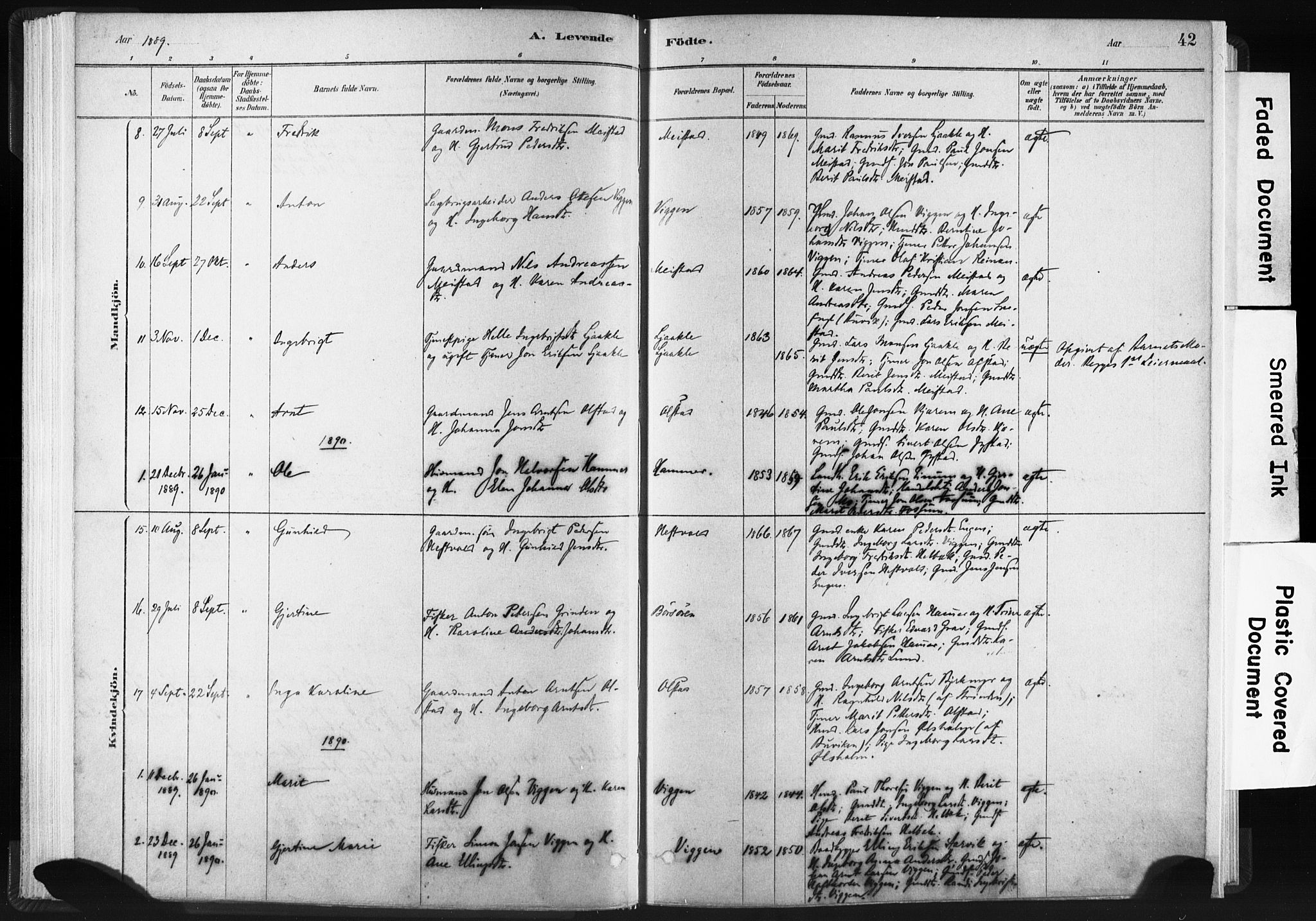 Ministerialprotokoller, klokkerbøker og fødselsregistre - Sør-Trøndelag, AV/SAT-A-1456/665/L0773: Ministerialbok nr. 665A08, 1879-1905, s. 42