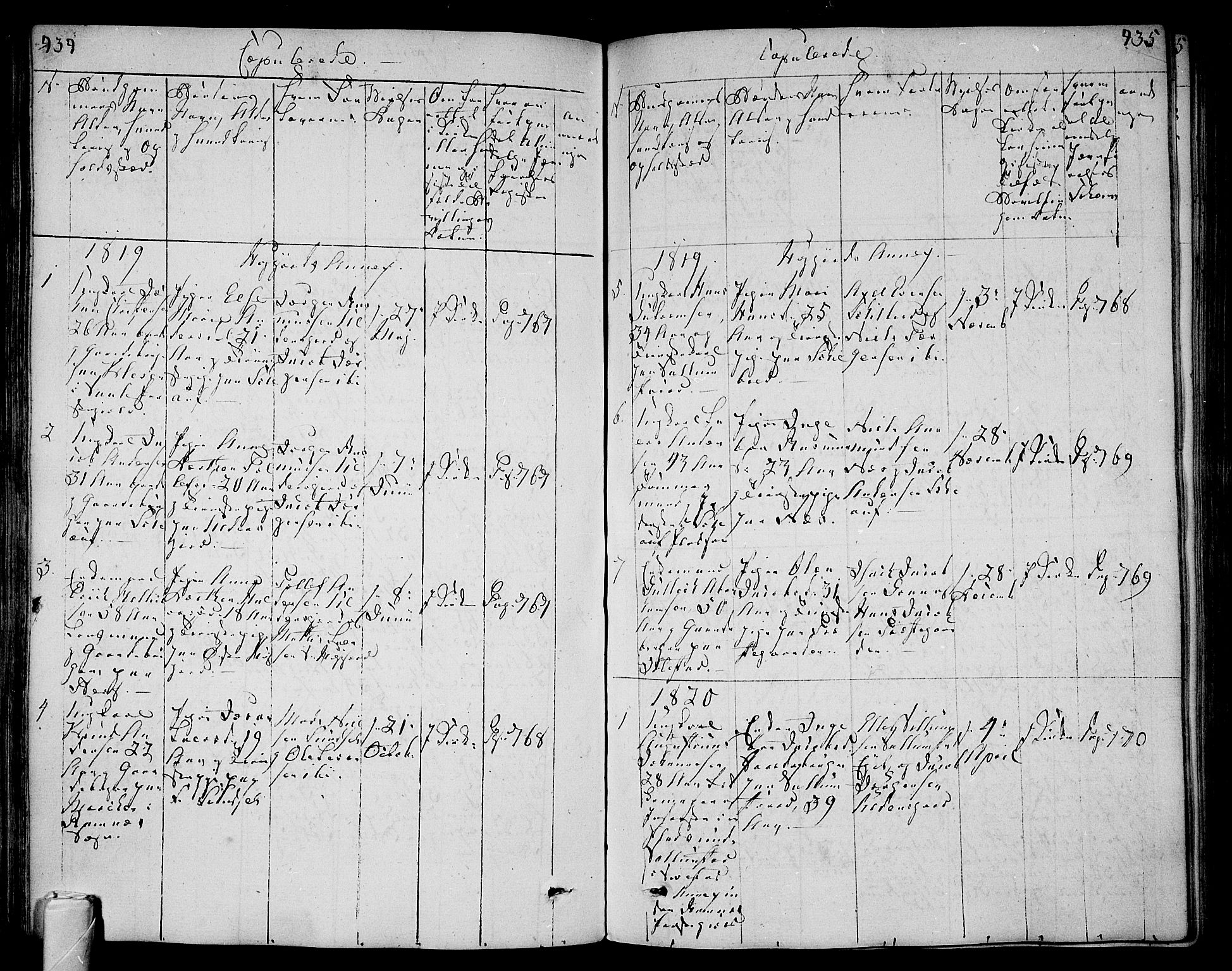 Andebu kirkebøker, AV/SAKO-A-336/F/Fa/L0003: Ministerialbok nr. I 3 /2, 1815-1828, s. 434-435