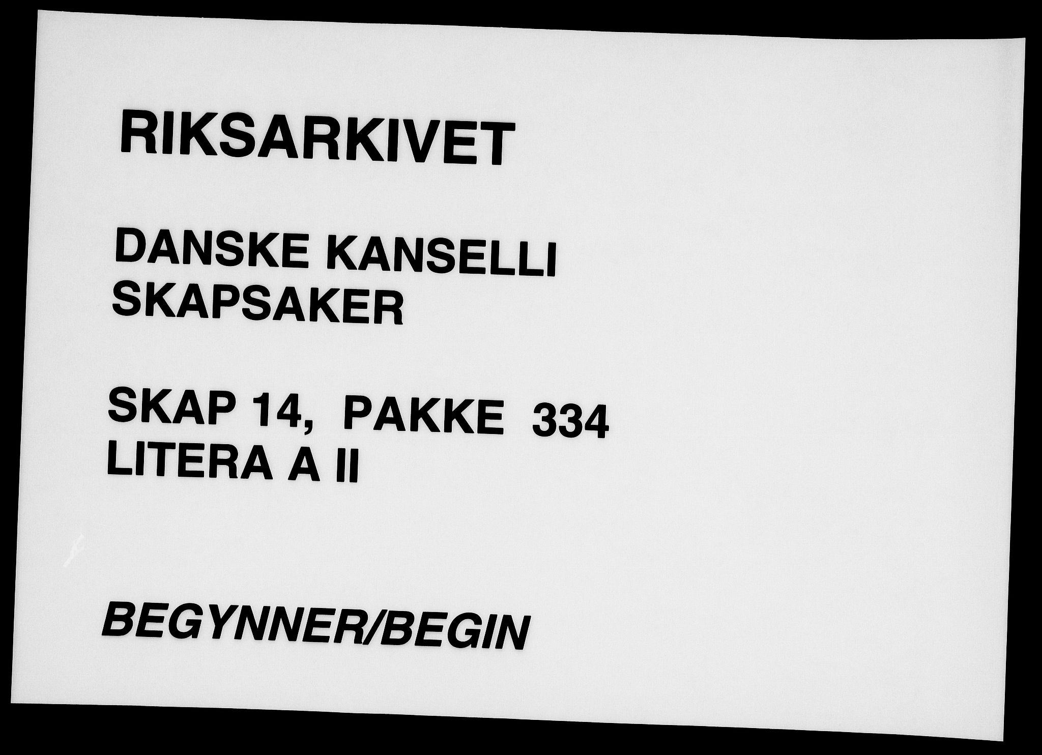 Danske Kanselli, Skapsaker, RA/EA-4061/F/L0067: Skap 14, pakke 334, 1647-1724, s. 107