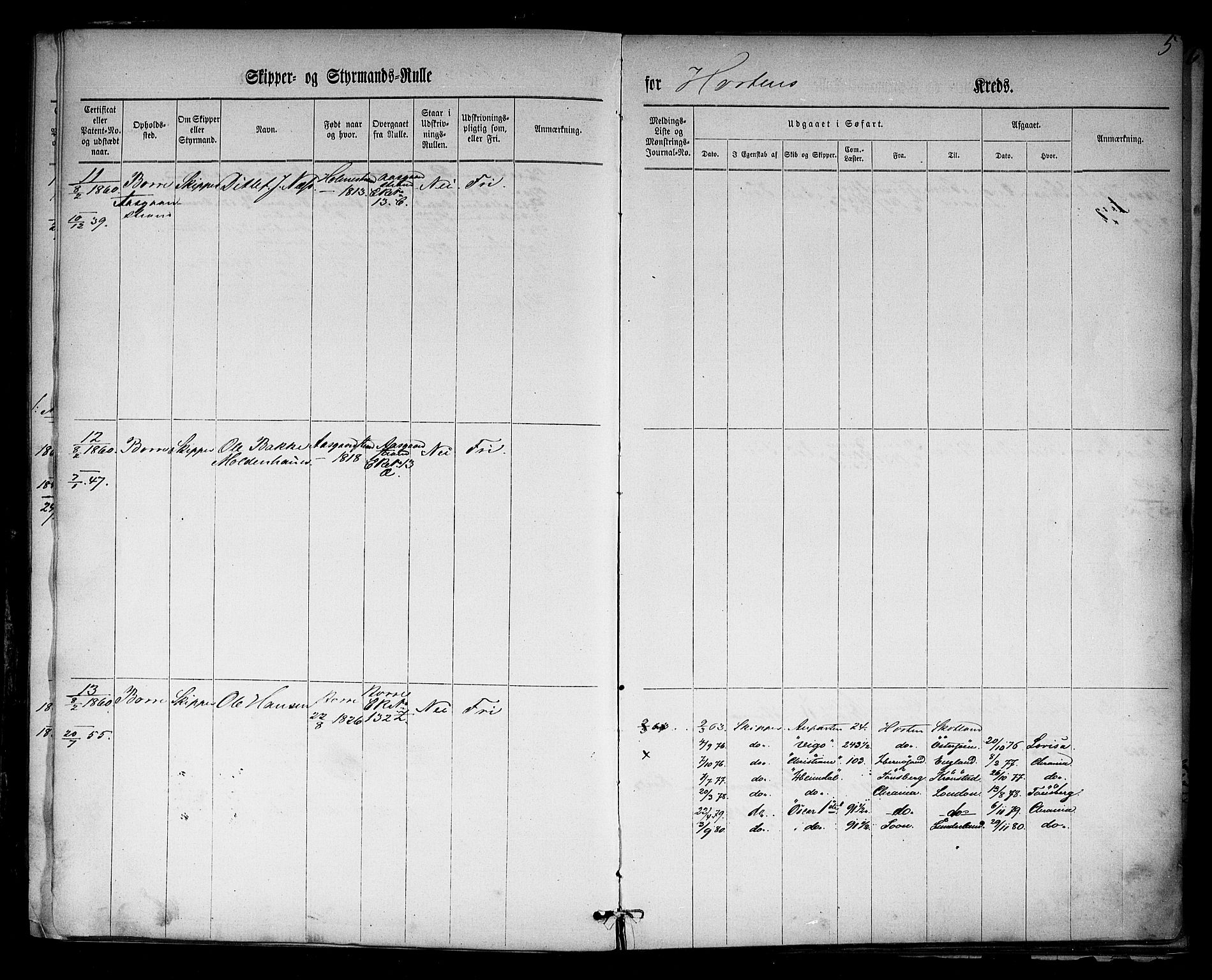 Horten innrulleringskontor, AV/SAKO-A-785/F/Fe/L0001: Patent nr. 1-171, 1860-1868, s. 32