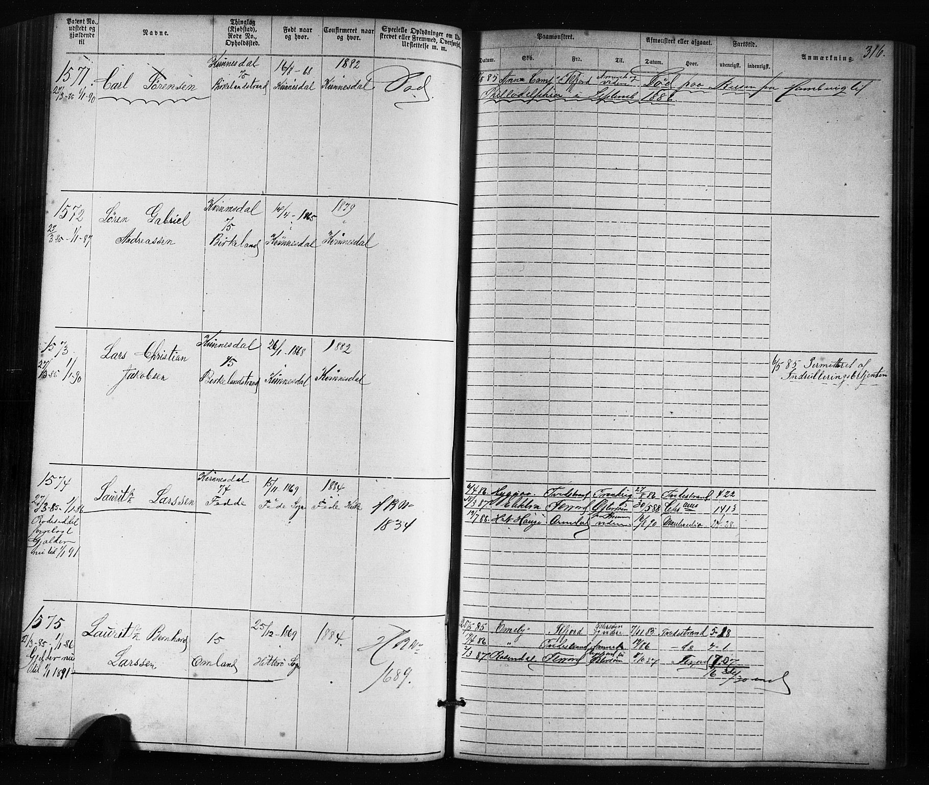Flekkefjord mønstringskrets, AV/SAK-2031-0018/F/Fa/L0005: Annotasjonsrulle nr 1-1915 med register, Æ-2, 1868-1896, s. 341
