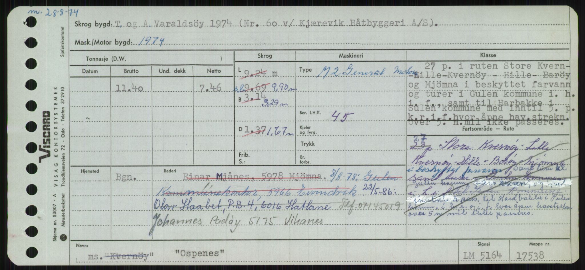 Sjøfartsdirektoratet med forløpere, Skipsmålingen, RA/S-1627/H/Ha/L0004/0002: Fartøy, Mas-R / Fartøy, Odin-R, s. 177