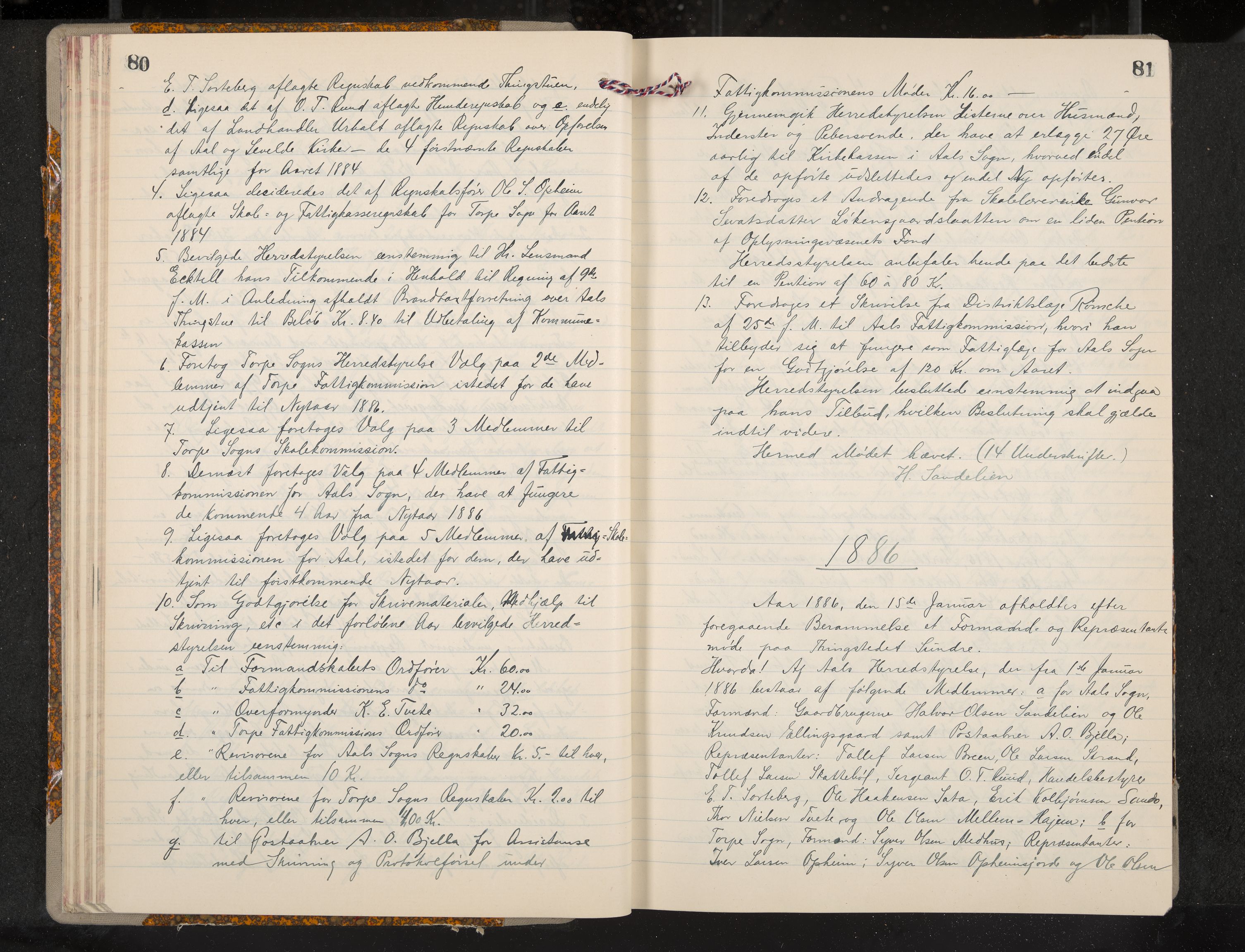 Ål formannskap og sentraladministrasjon, IKAK/0619021/A/Aa/L0004: Utskrift av møtebok, 1881-1901, s. 80-81