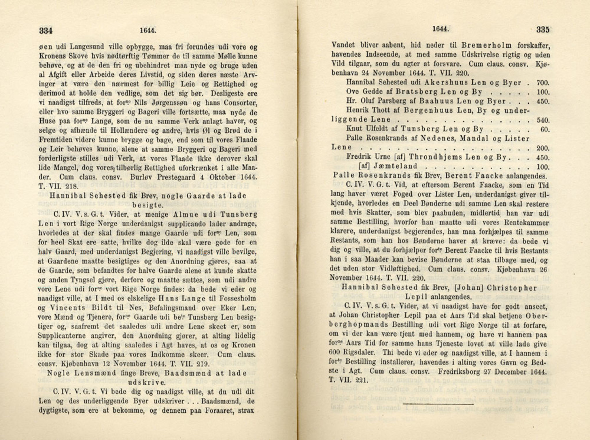 Publikasjoner utgitt av Det Norske Historiske Kildeskriftfond, PUBL/-/-/-: Norske Rigs-Registranter, bind 8, 1641-1648, s. 334-335