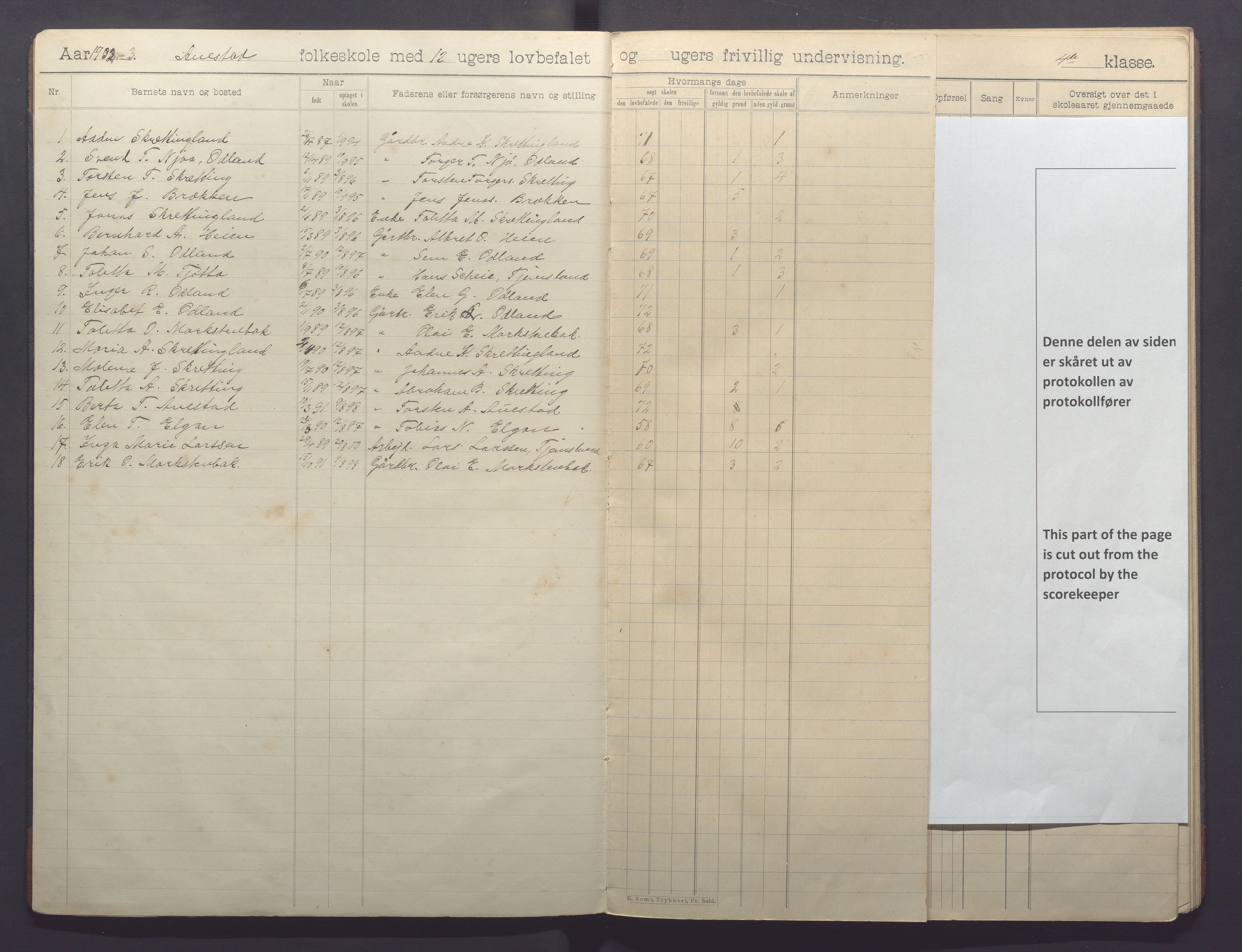 Varhaug kommune- Auestad skule, IKAR/K-100960/H/L0002: Skuleprotokoll, 1902-1915, s. 3