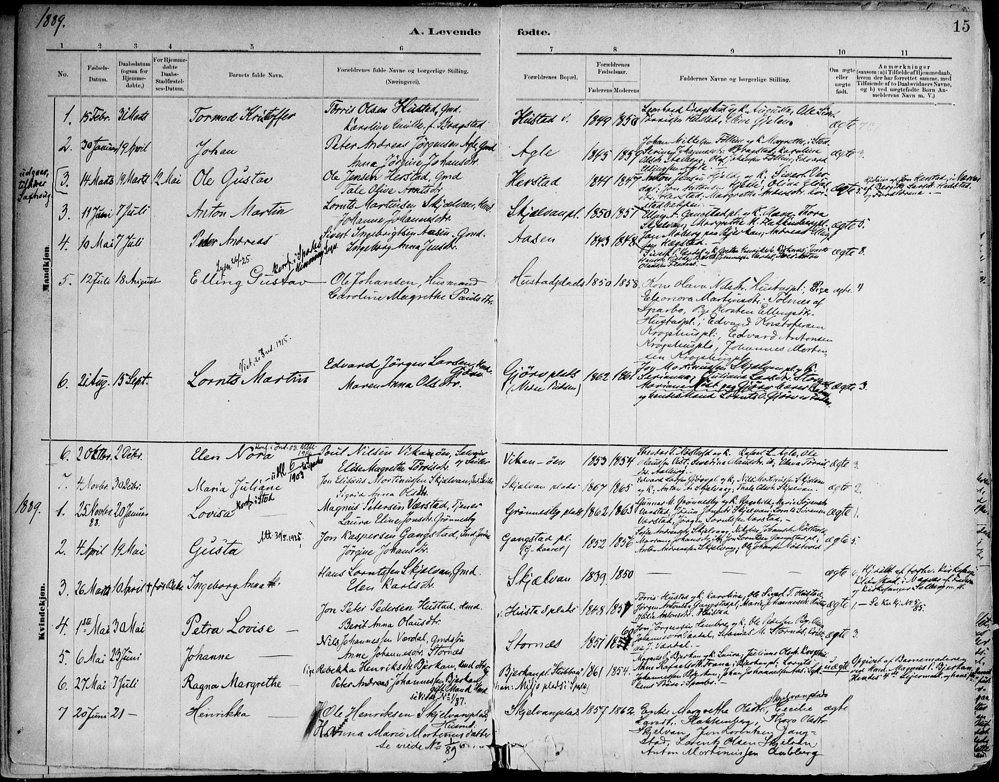 Ministerialprotokoller, klokkerbøker og fødselsregistre - Nord-Trøndelag, SAT/A-1458/732/L0316: Ministerialbok nr. 732A01, 1879-1921, s. 15
