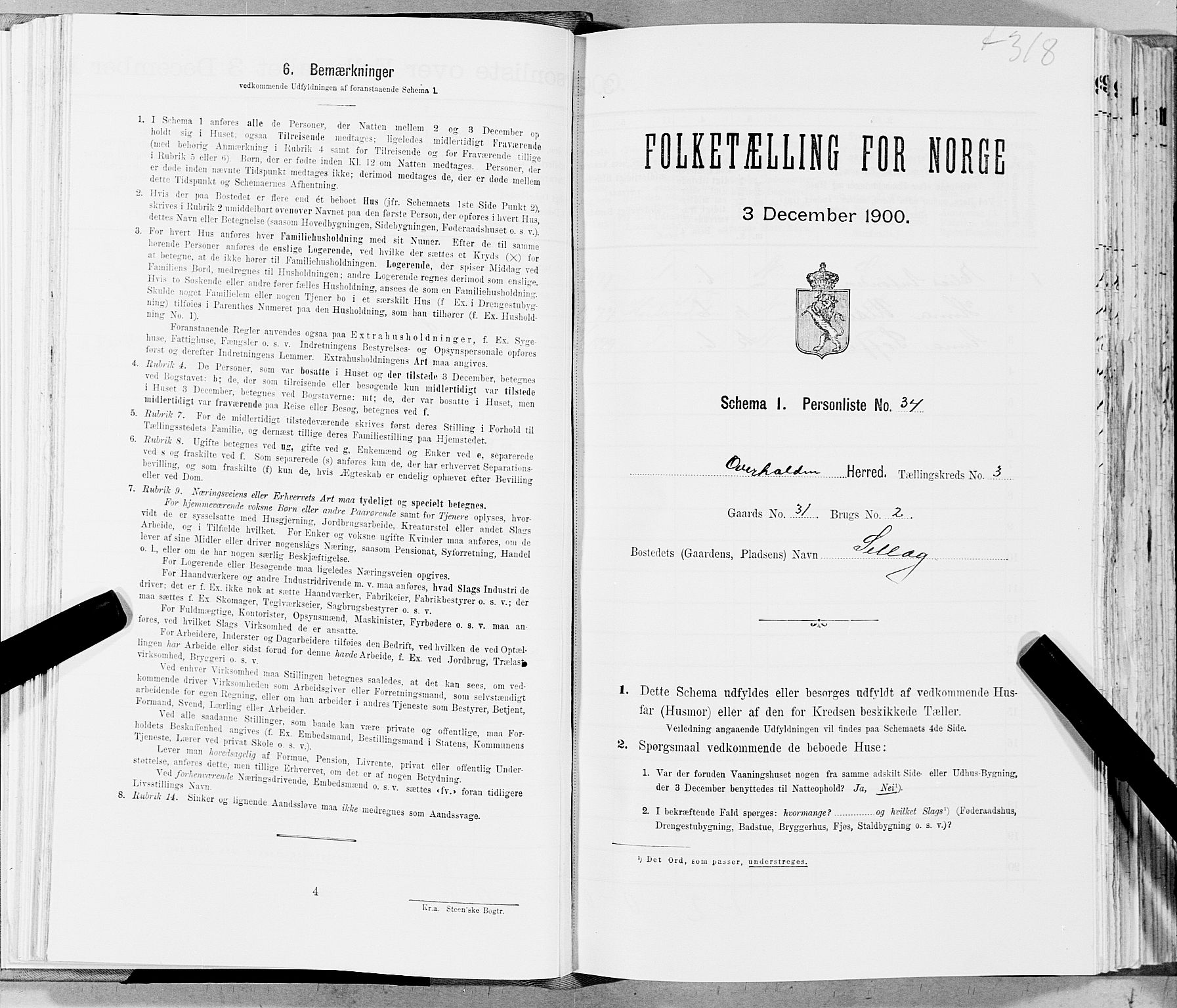 SAT, Folketelling 1900 for 1744 Overhalla herred, 1900, s. 460