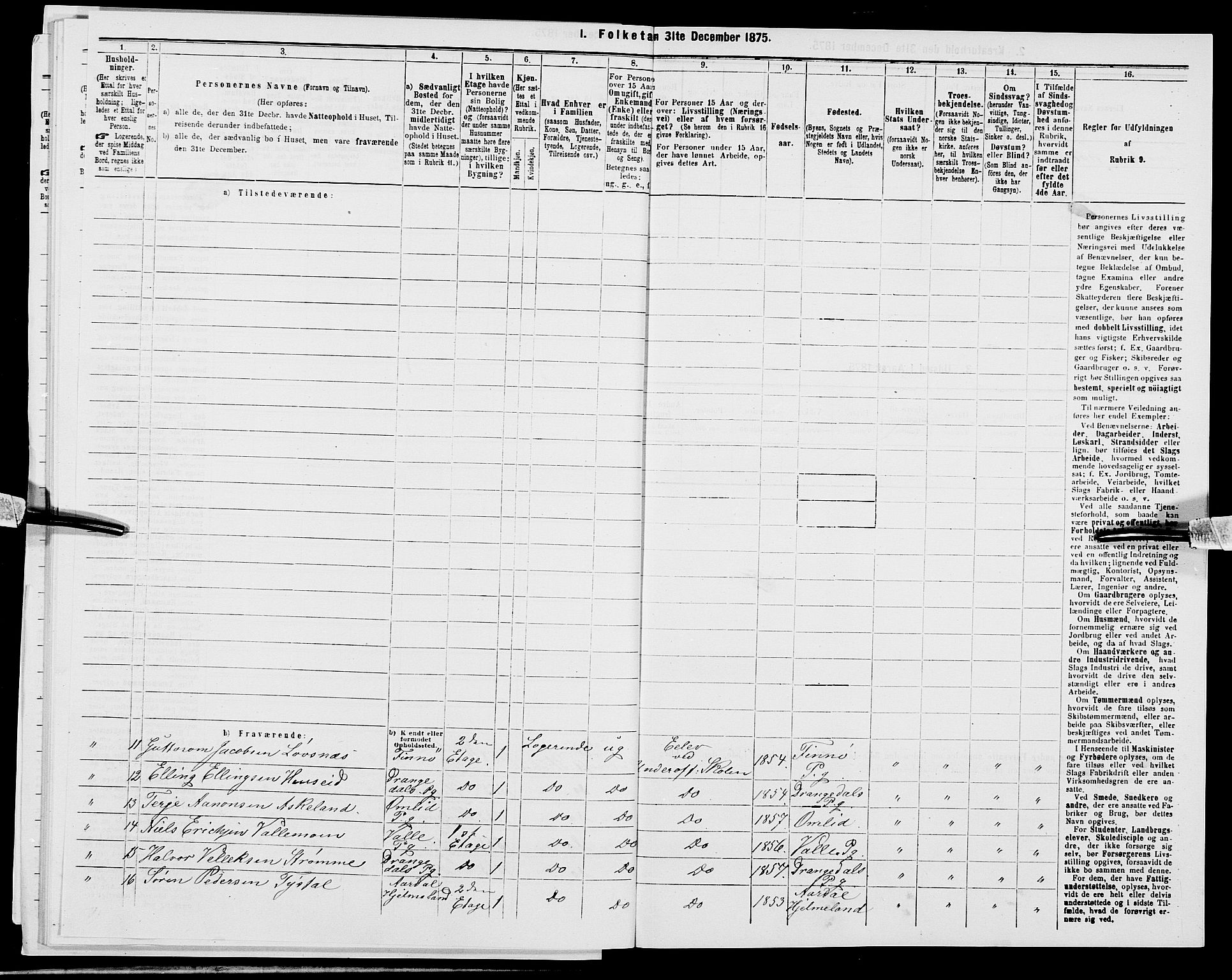 SAK, Folketelling 1875 for 1001P Kristiansand prestegjeld, 1875, s. 974