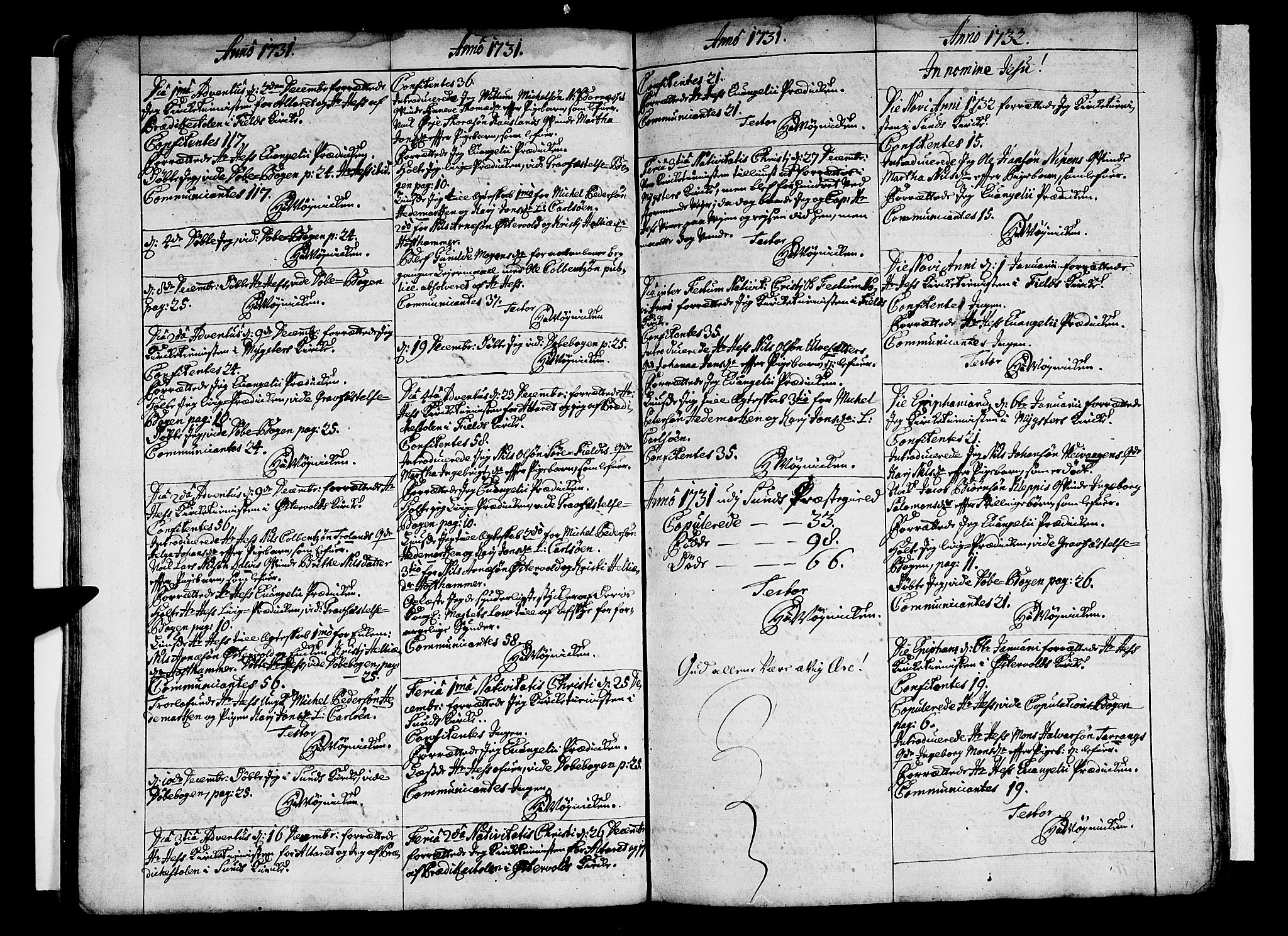 Sund sokneprestembete, AV/SAB-A-99930: Ministerialbok nr. A 1, 1729-1740