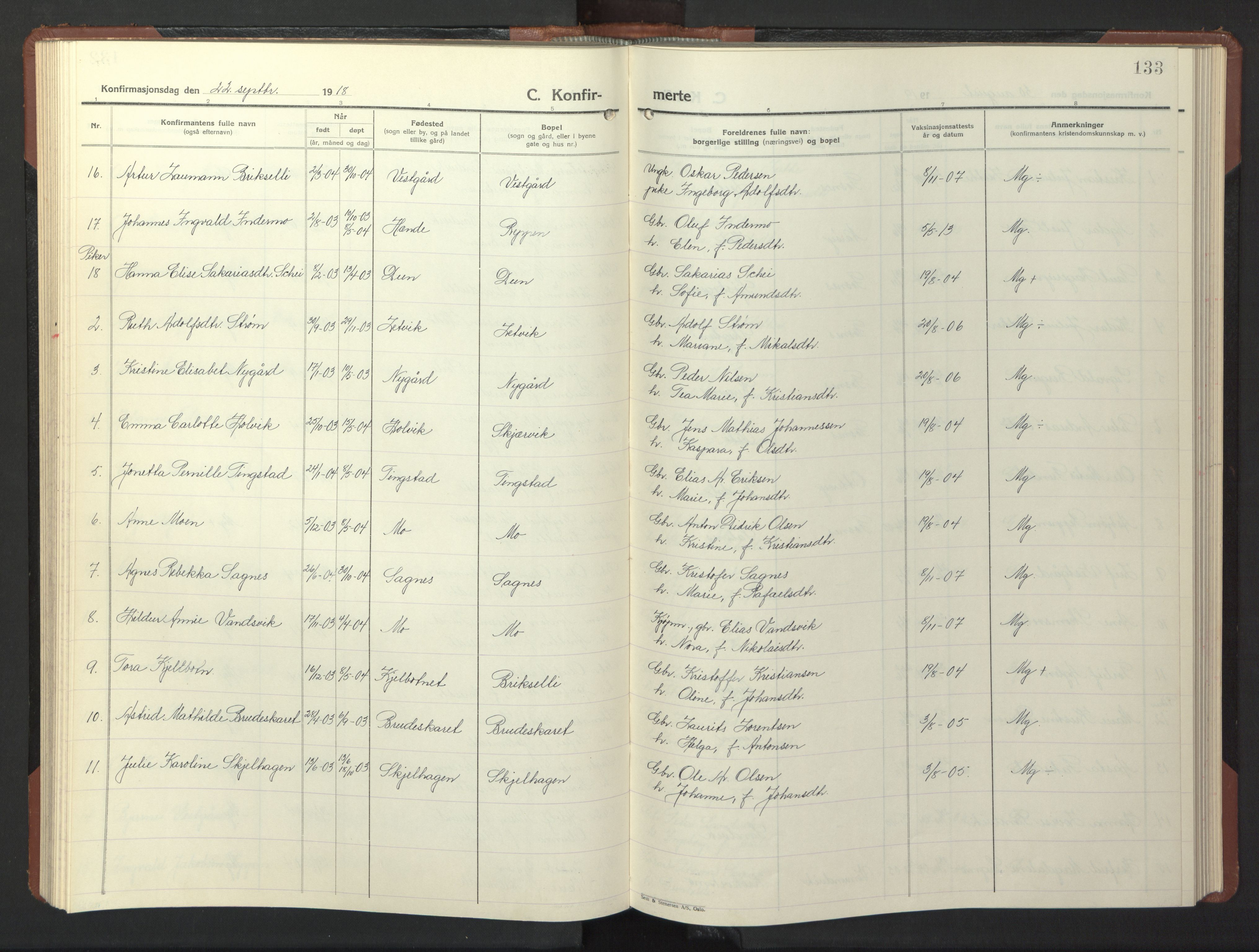 Ministerialprotokoller, klokkerbøker og fødselsregistre - Nord-Trøndelag, SAT/A-1458/773/L0625: Klokkerbok nr. 773C01, 1910-1952, s. 133