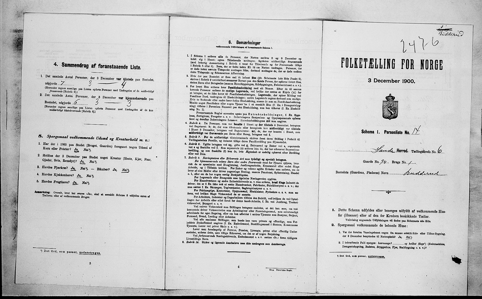 RA, Folketelling 1900 for 0713 Sande herred, 1900, s. 931
