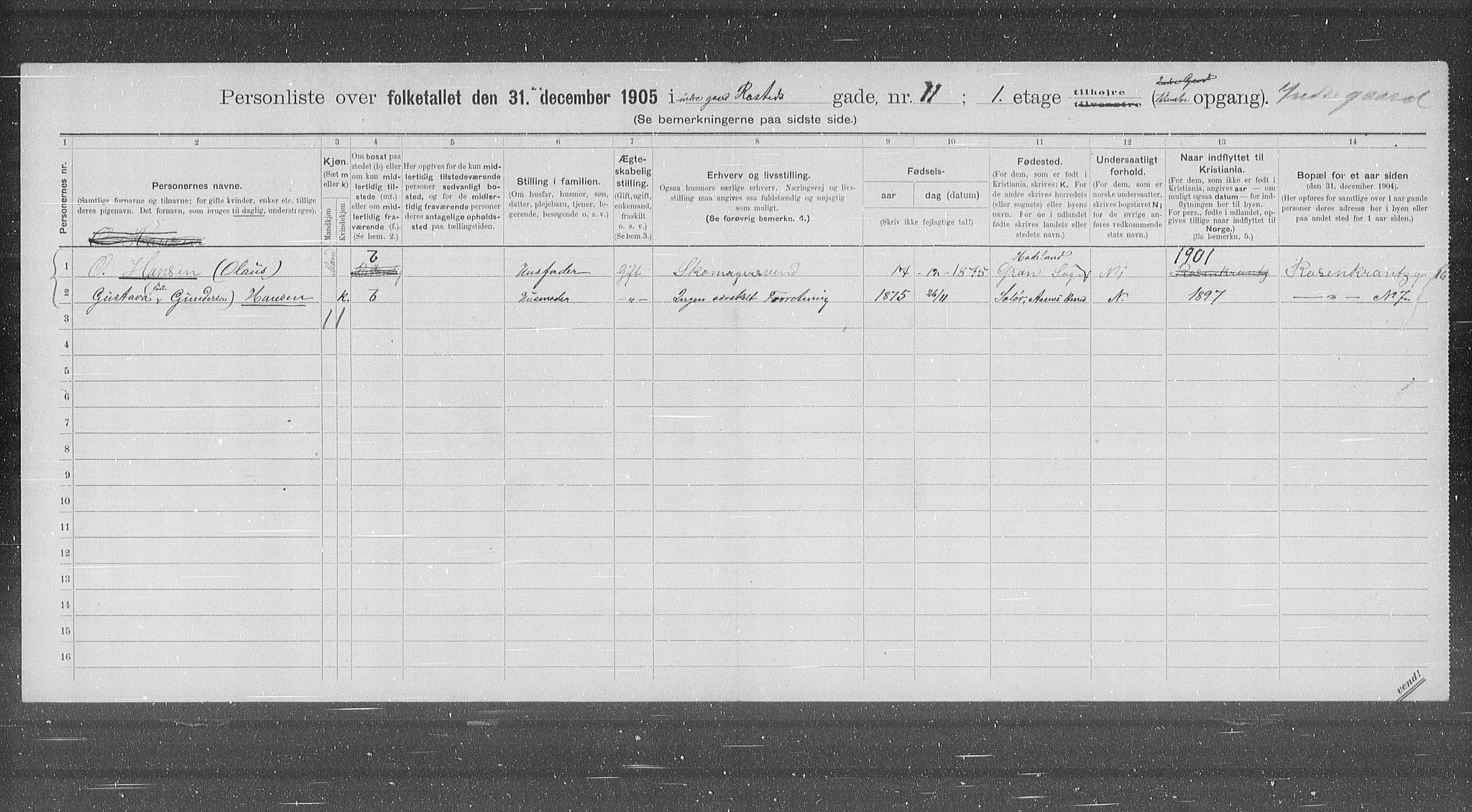OBA, Kommunal folketelling 31.12.1905 for Kristiania kjøpstad, 1905, s. 44555