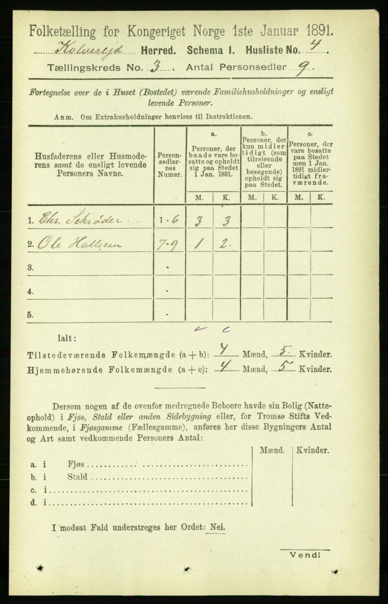 RA, Folketelling 1891 for 1752 Kolvereid herred, 1891, s. 807