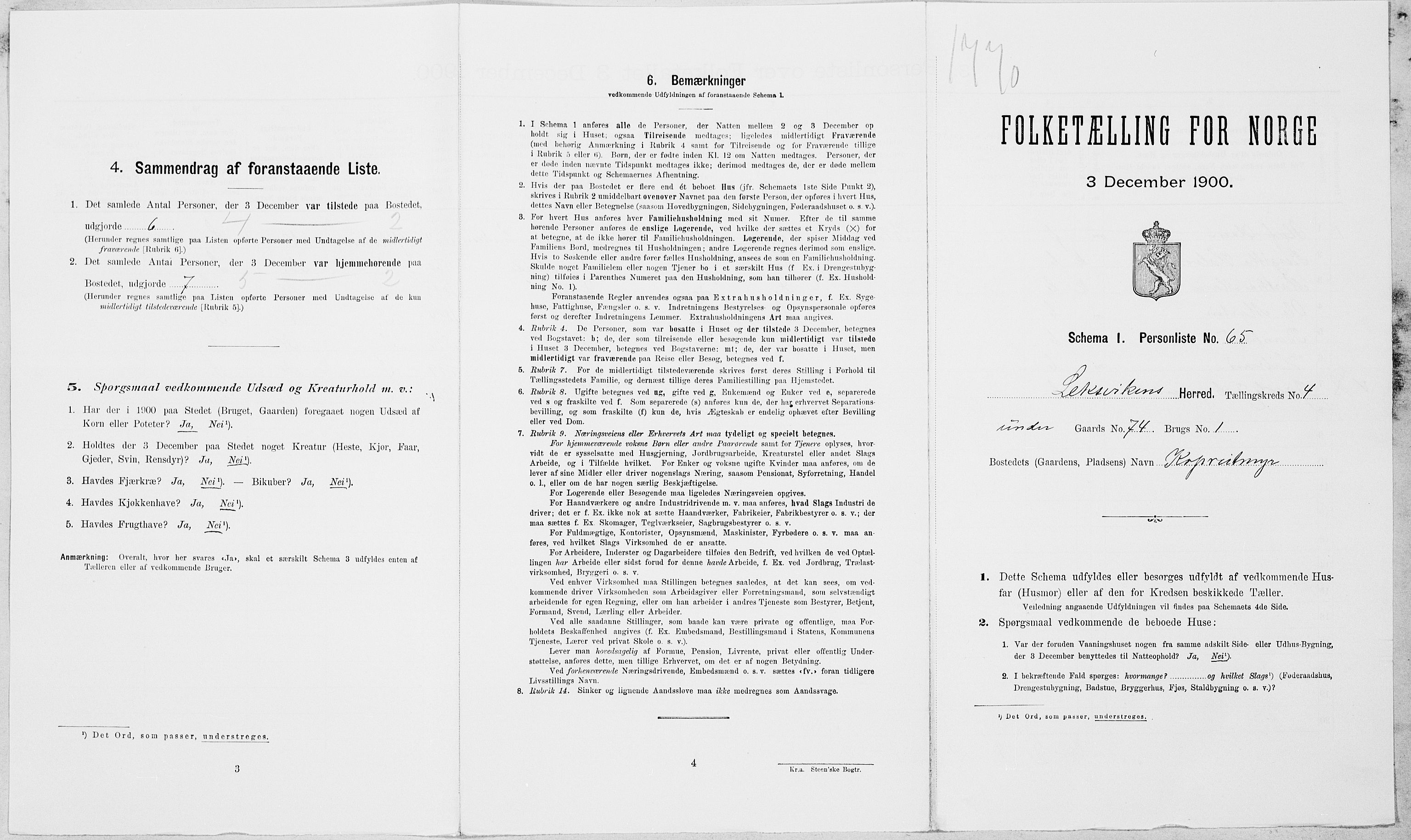 SAT, Folketelling 1900 for 1718 Leksvik herred, 1900, s. 590