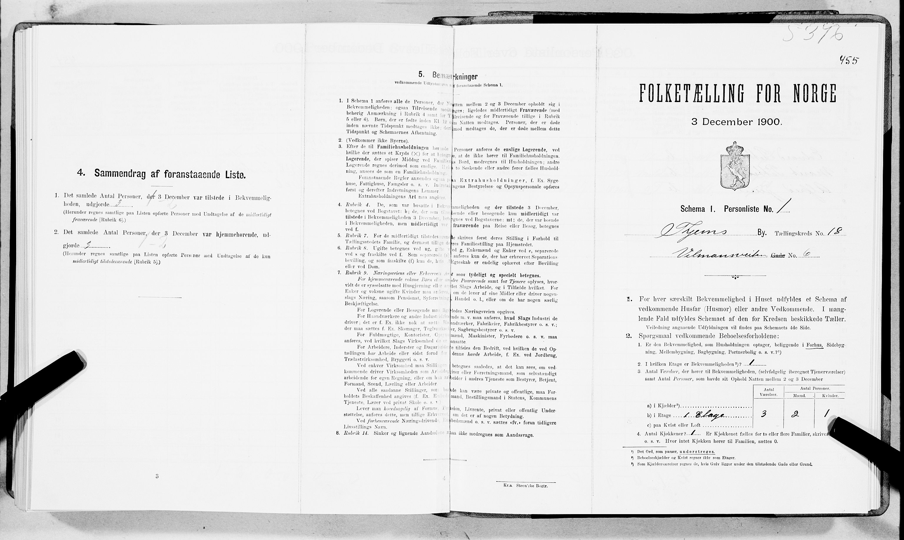 SAT, Folketelling 1900 for 1601 Trondheim kjøpstad, 1900, s. 2993