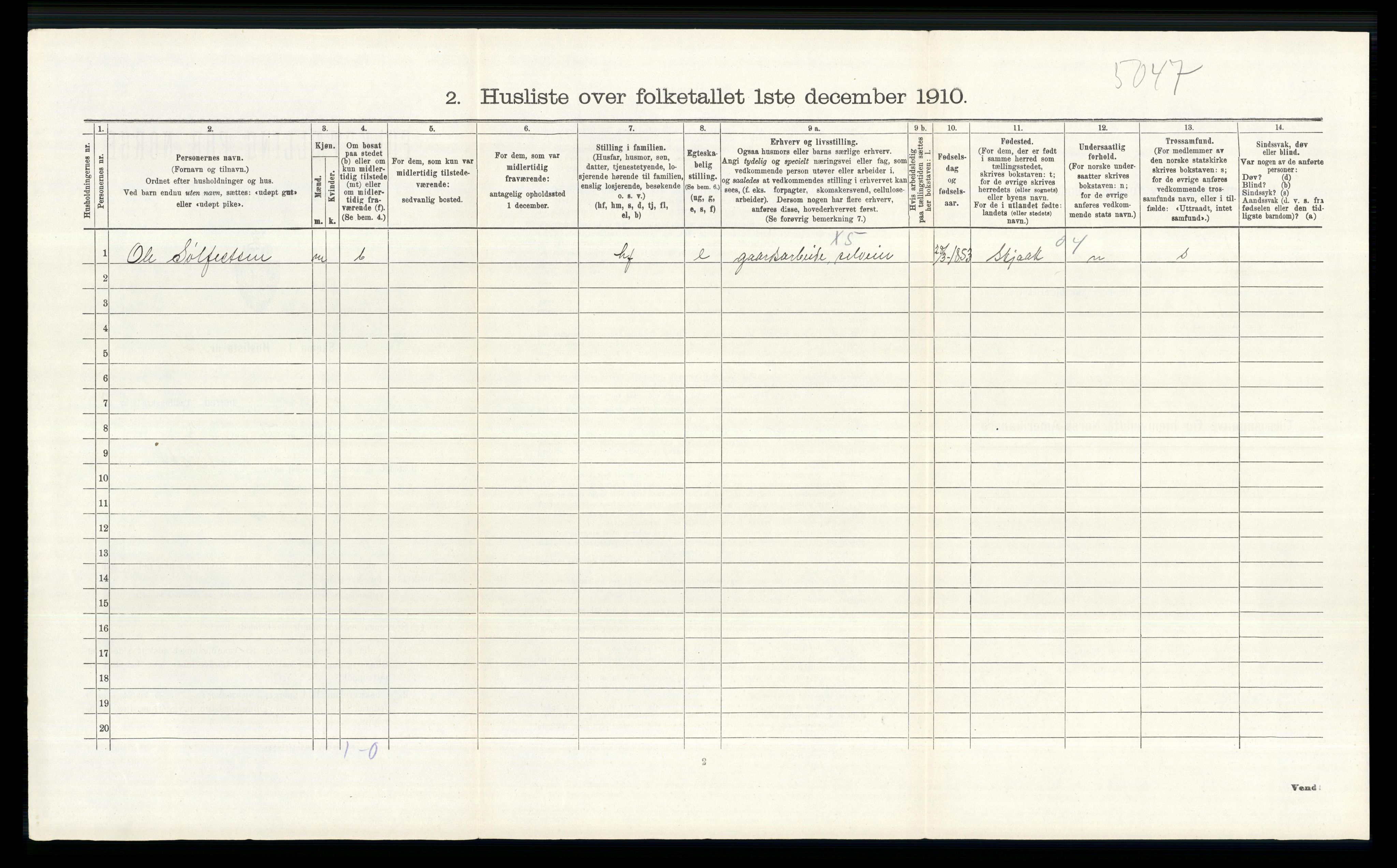 RA, Folketelling 1910 for 0514 Lom herred, 1910, s. 582