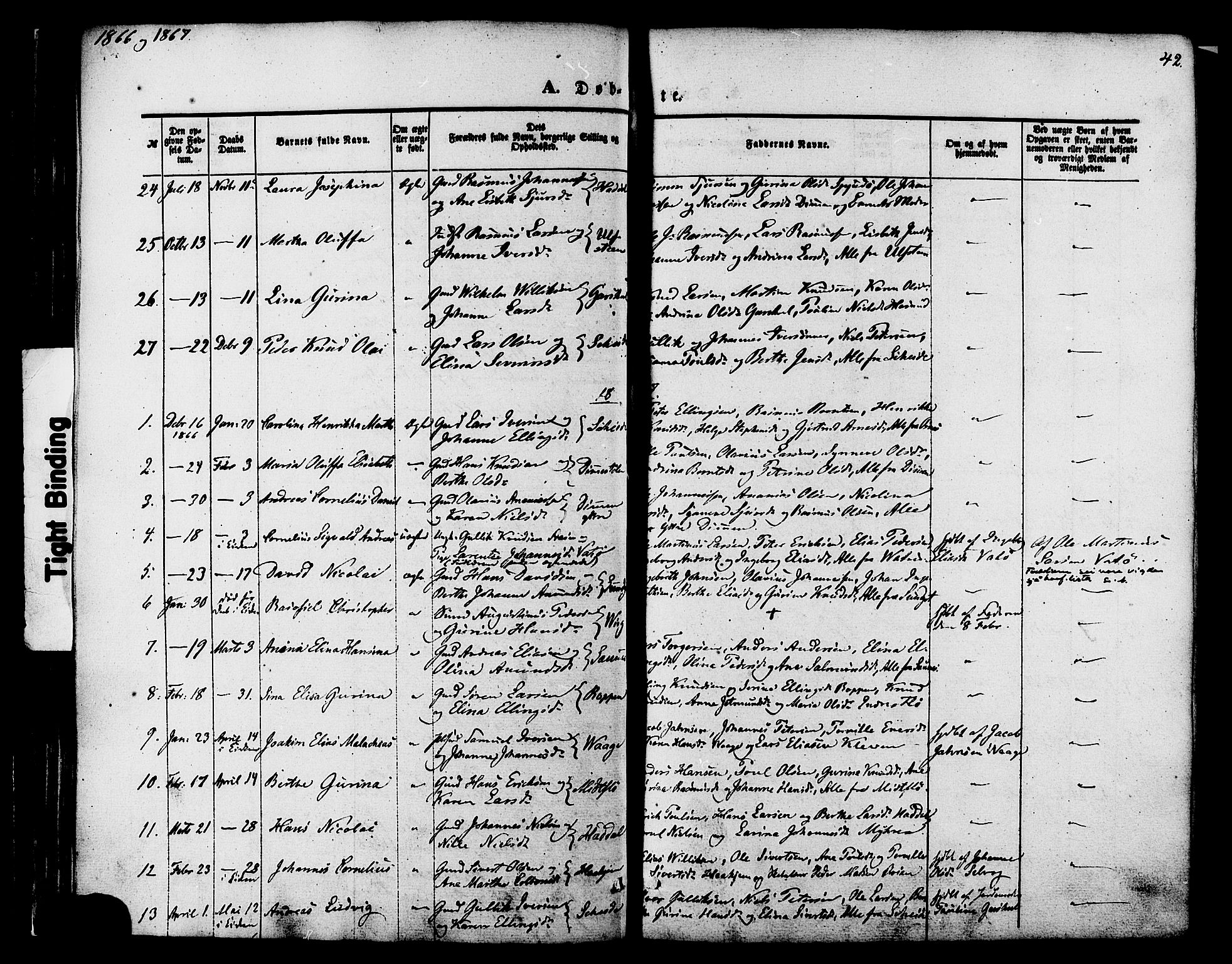 Ministerialprotokoller, klokkerbøker og fødselsregistre - Møre og Romsdal, AV/SAT-A-1454/509/L0105: Ministerialbok nr. 509A03, 1848-1882, s. 42