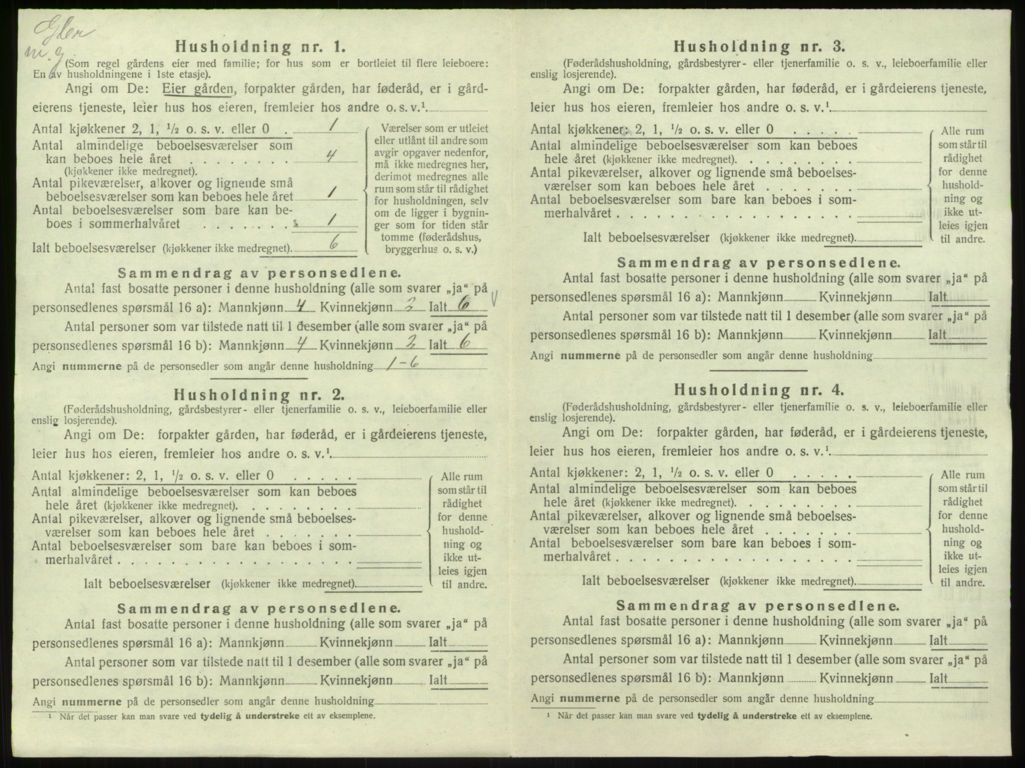 SAB, Folketelling 1920 for 1253 Hosanger herred, 1920, s. 144