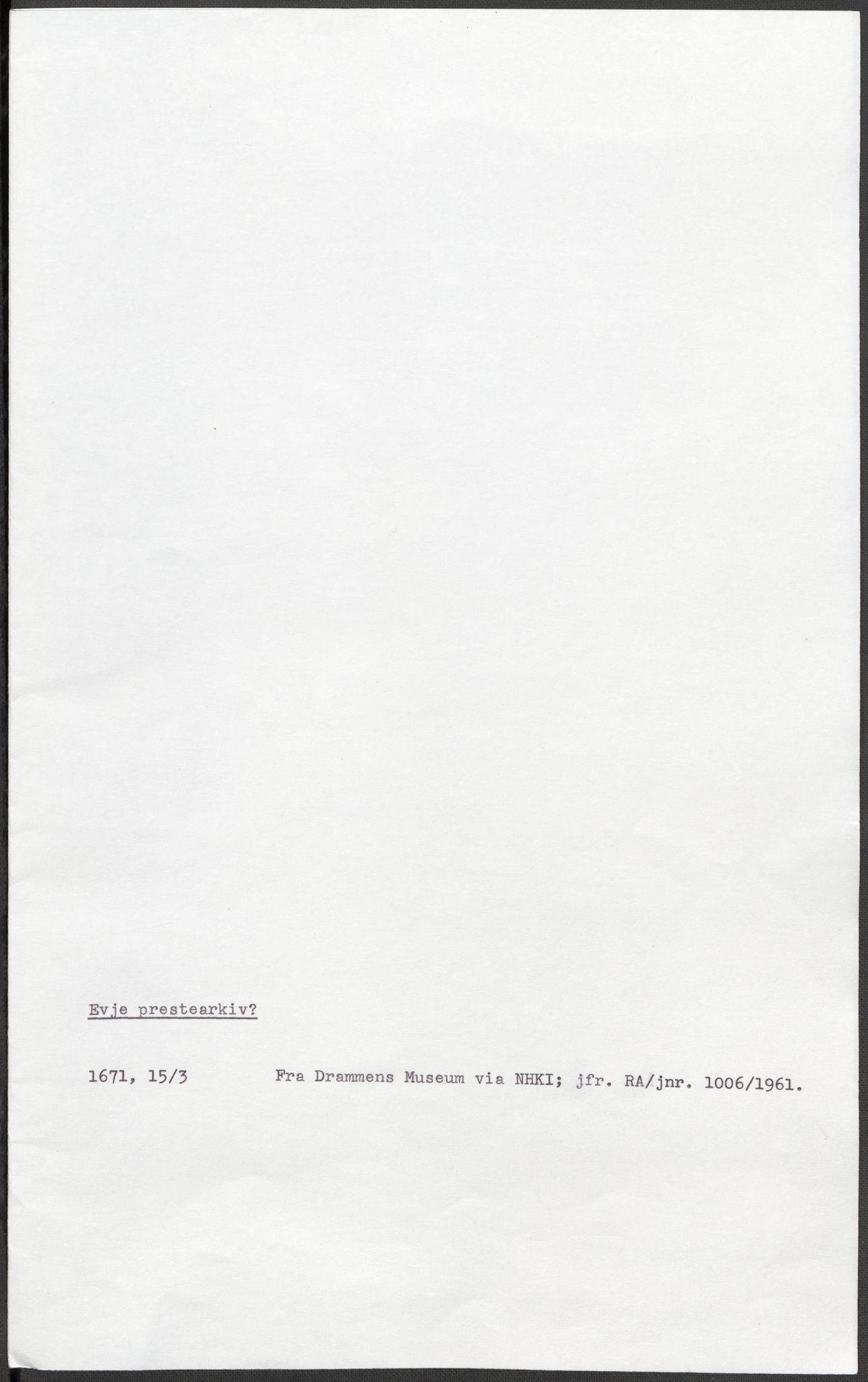 Riksarkivets diplomsamling, AV/RA-EA-5965/F15/L0031: Prestearkiv - Aust-Agder, Vest-Agder og Rogaland, 1575-1768, s. 21