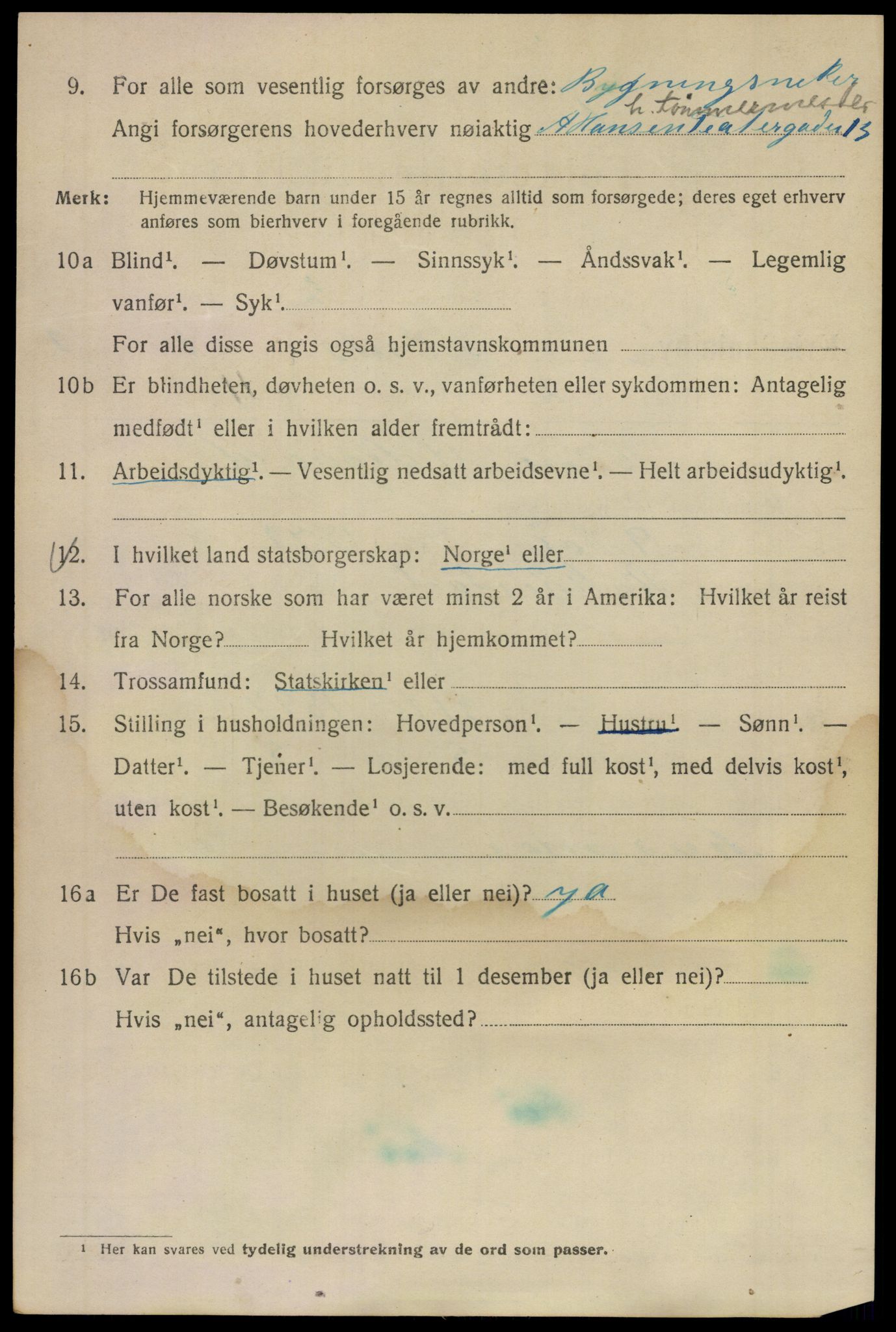 SAO, Folketelling 1920 for 0301 Kristiania kjøpstad, 1920, s. 219562