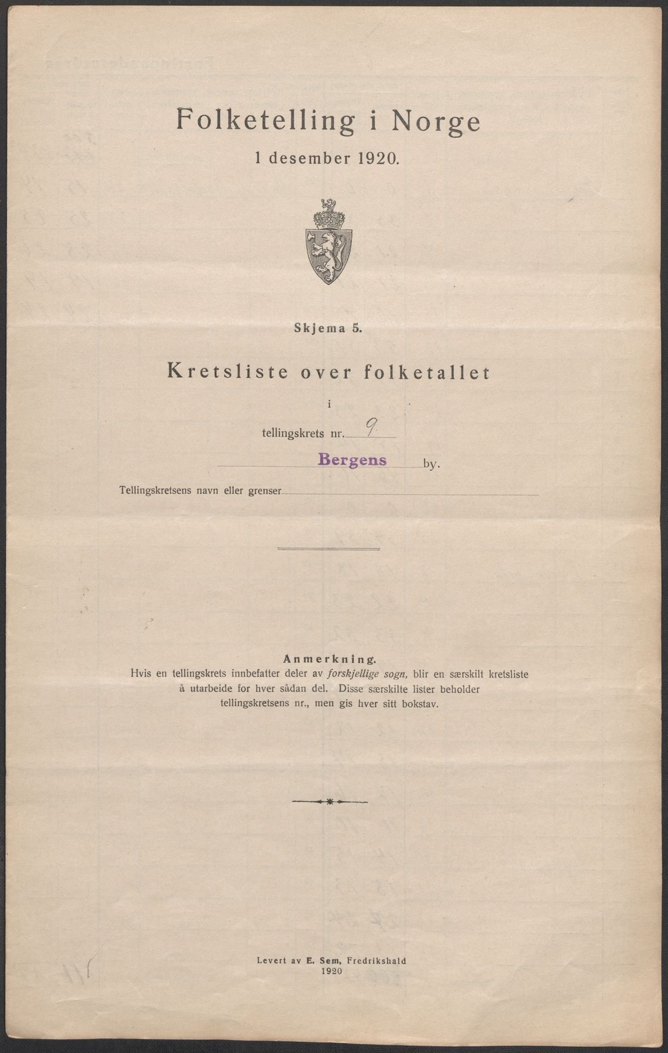 SAB, Folketelling 1920 for 1301 Bergen kjøpstad, 1920, s. 37