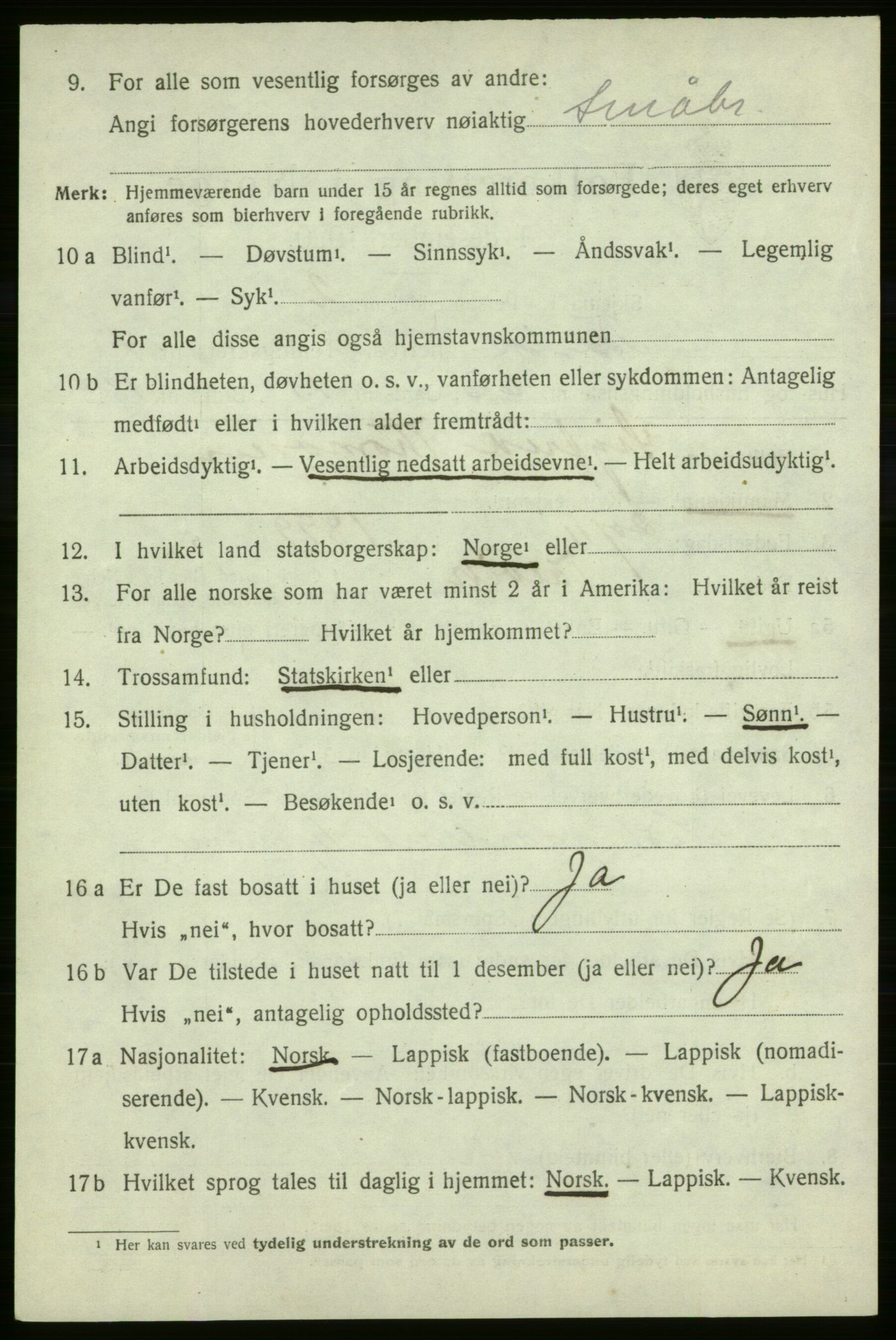 SATØ, Folketelling 1920 for 2013 Talvik herred, 1920, s. 3291