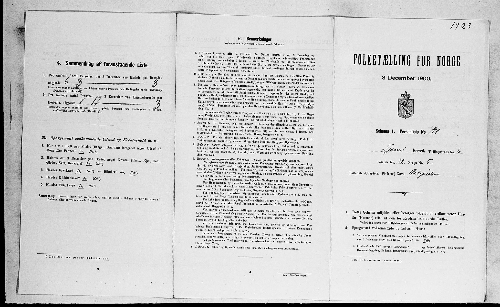 RA, Folketelling 1900 for 0723 Tjøme herred, 1900, s. 1106