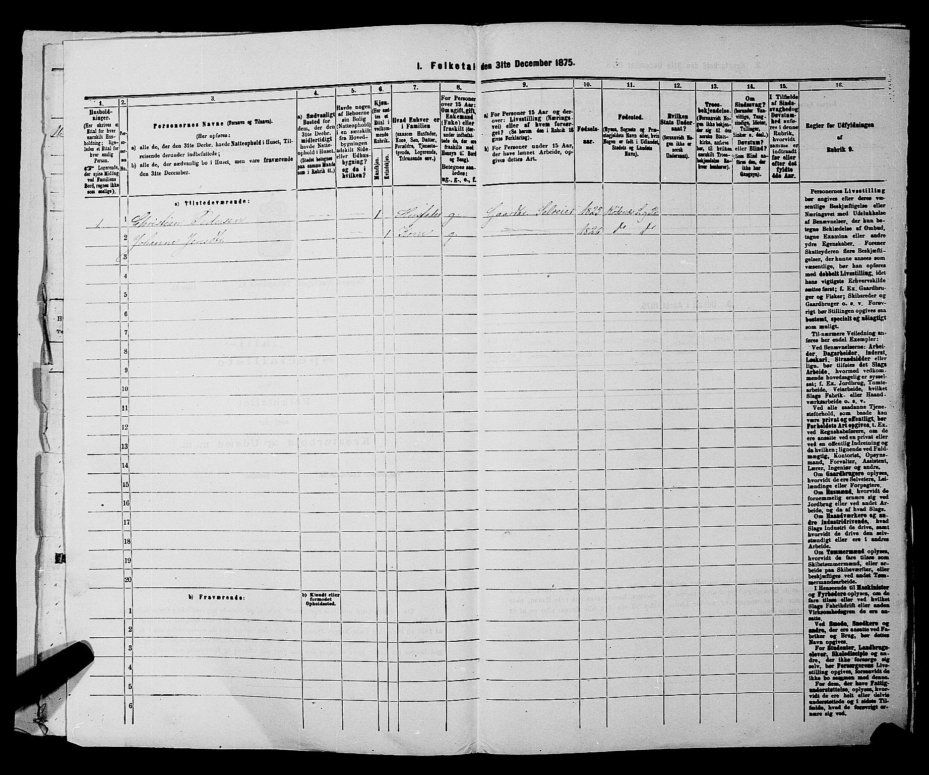 RA, Folketelling 1875 for 0120P Rødenes prestegjeld, 1875, s. 191