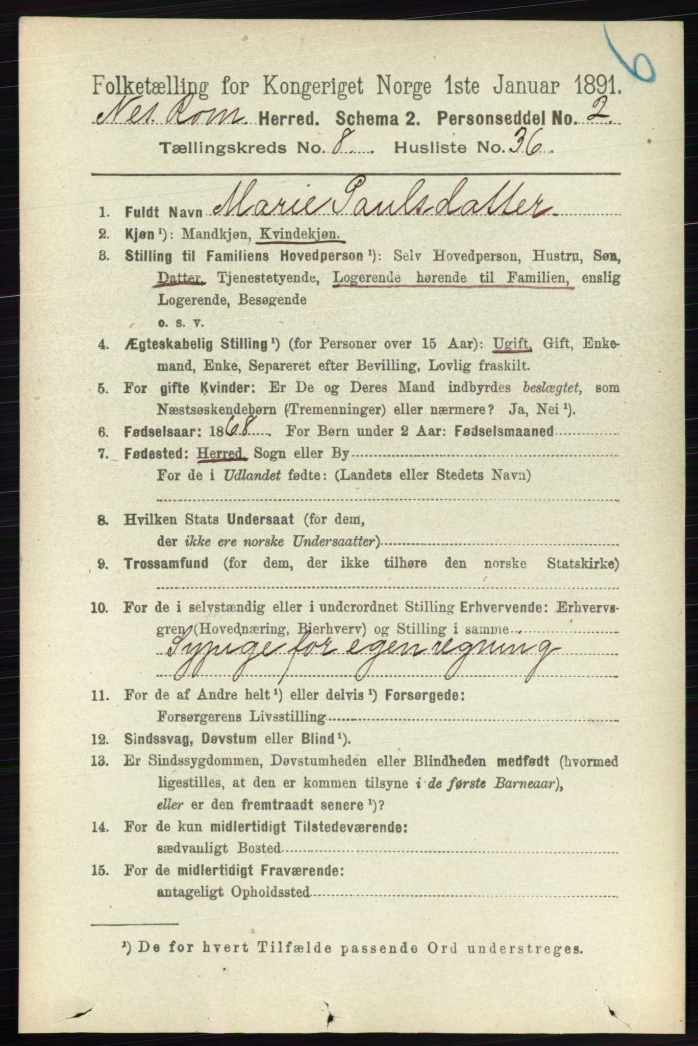 RA, Folketelling 1891 for 0236 Nes herred, 1891, s. 4831