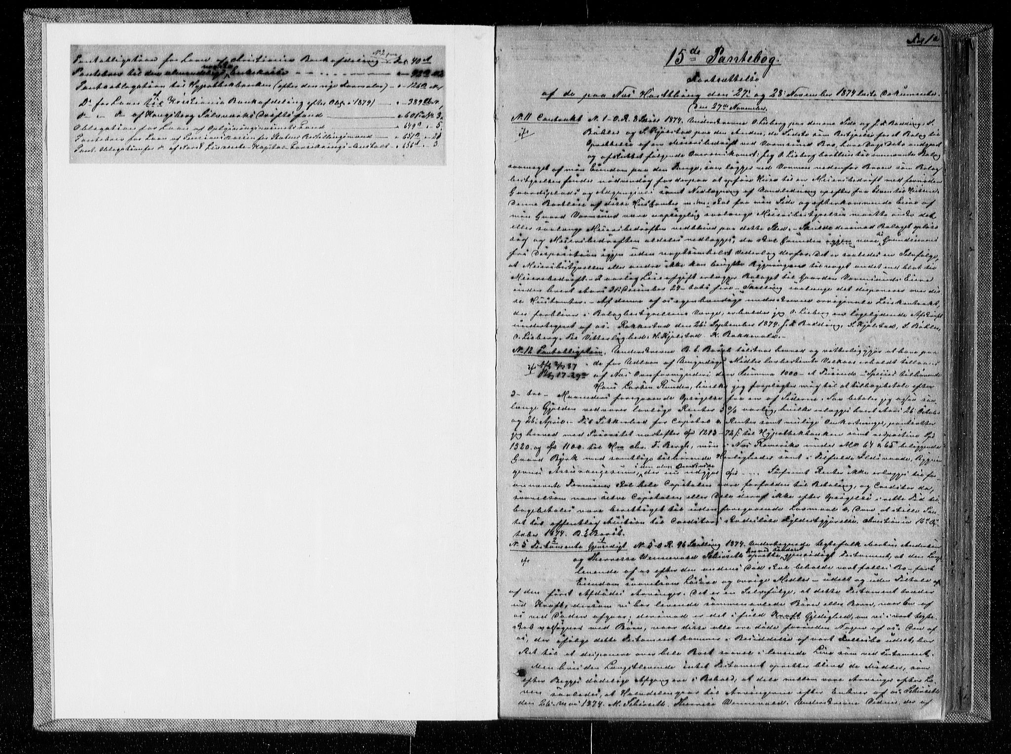Nes tingrett, AV/SAO-A-10548/G/Gb/Gba/L0015.a: Pantebok nr. 15a, 1874-1878, s. 1
