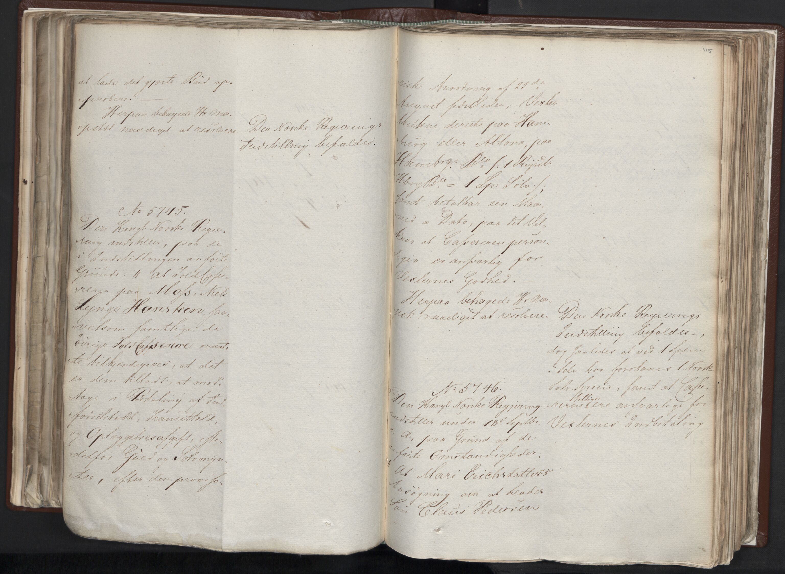 Statsrådssekretariatet, AV/RA-S-1001/A/Ab/L0012: Kgl. res. nr. 5679-6008 II, 1821, s. 114b-115a