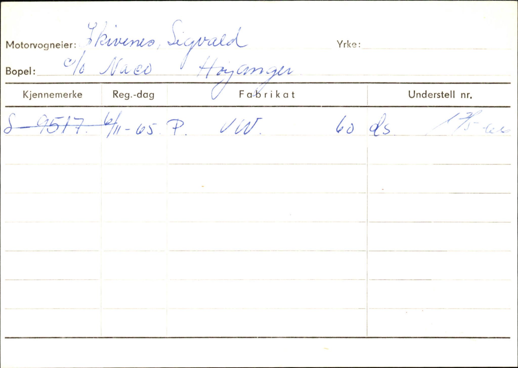 Statens vegvesen, Sogn og Fjordane vegkontor, AV/SAB-A-5301/4/F/L0131: Eigarregister Høyanger P-Å. Stryn S-Å, 1945-1975, s. 217