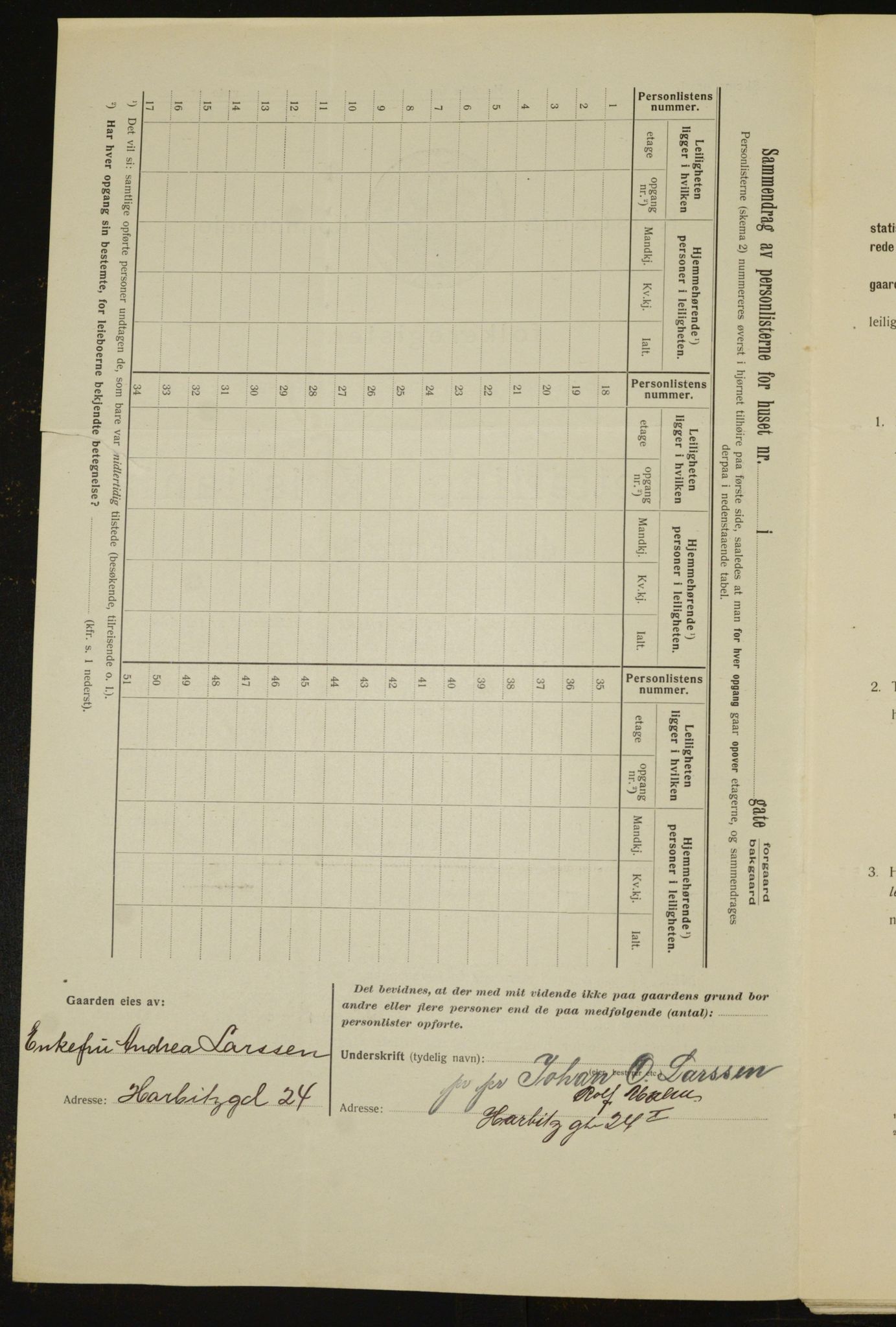 OBA, Kommunal folketelling 1.2.1912 for Kristiania, 1912, s. 29525