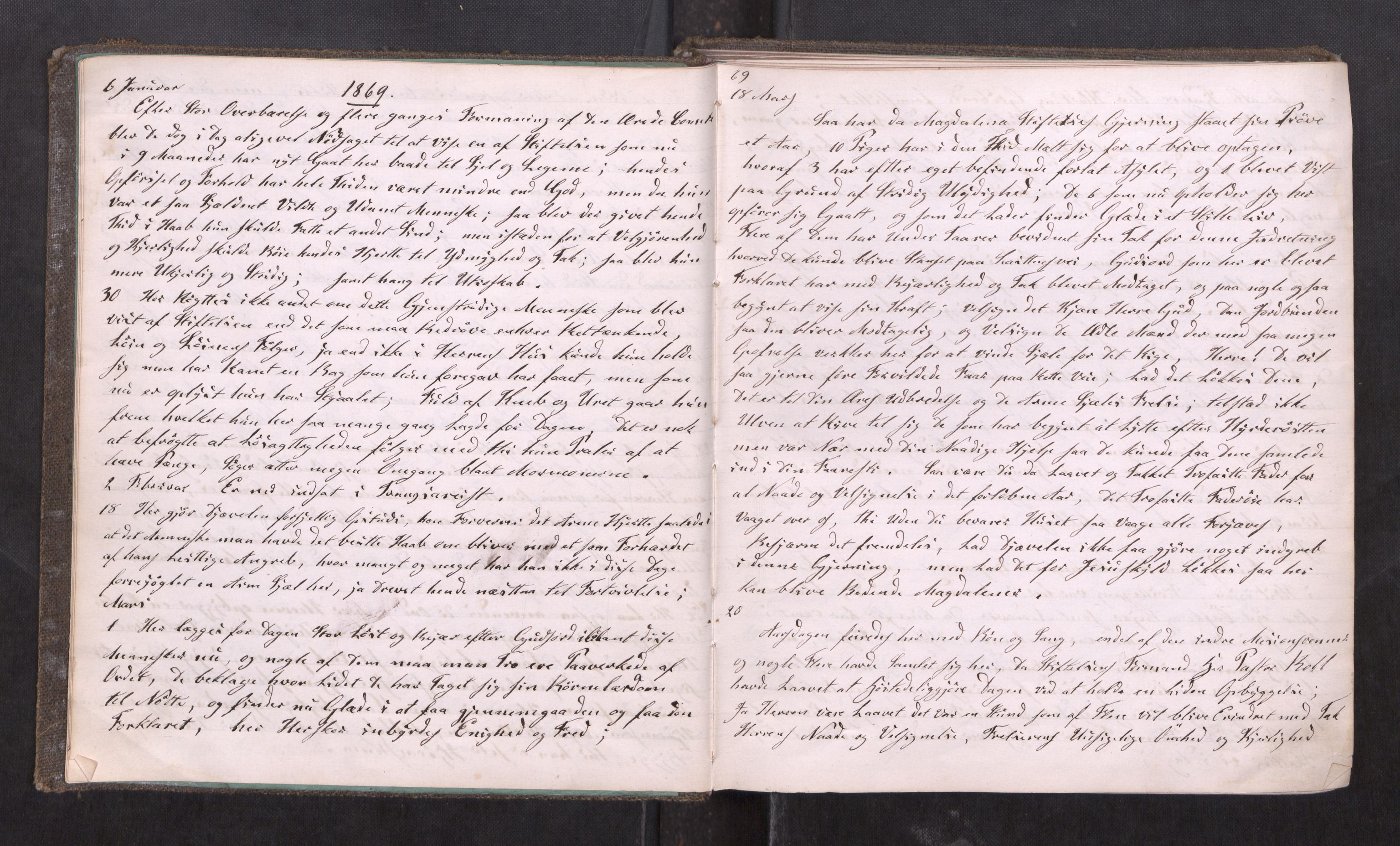 Kvindehjemmet i Trondhjem - Magdalenastiftelsen, AV/SAT-PA-0323/F/L0002: Dagbok for Asylet Magdalenastiftelsen, bestyrerinne, 1868-1905